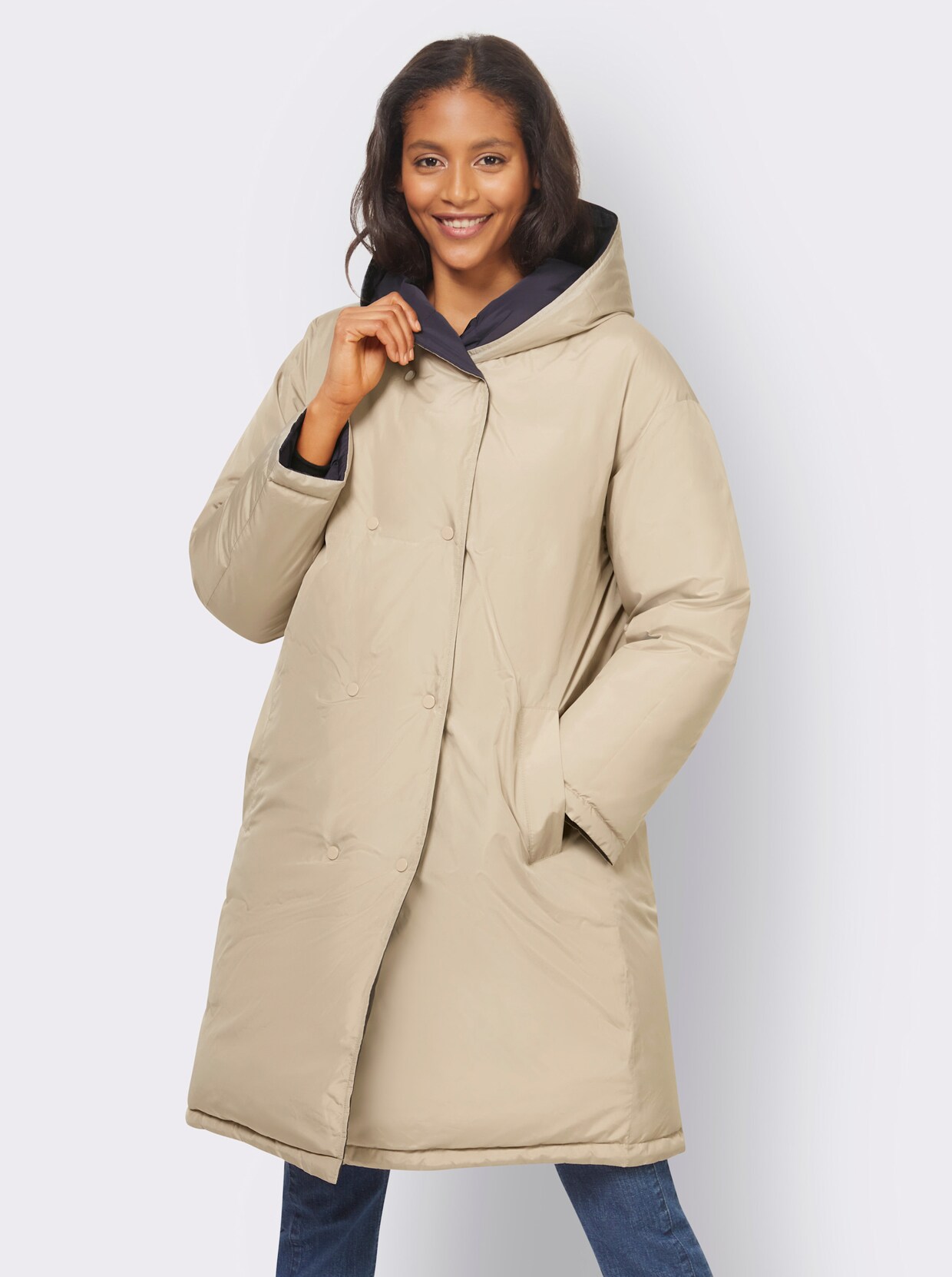 heine Manteau réversible - marine-beige