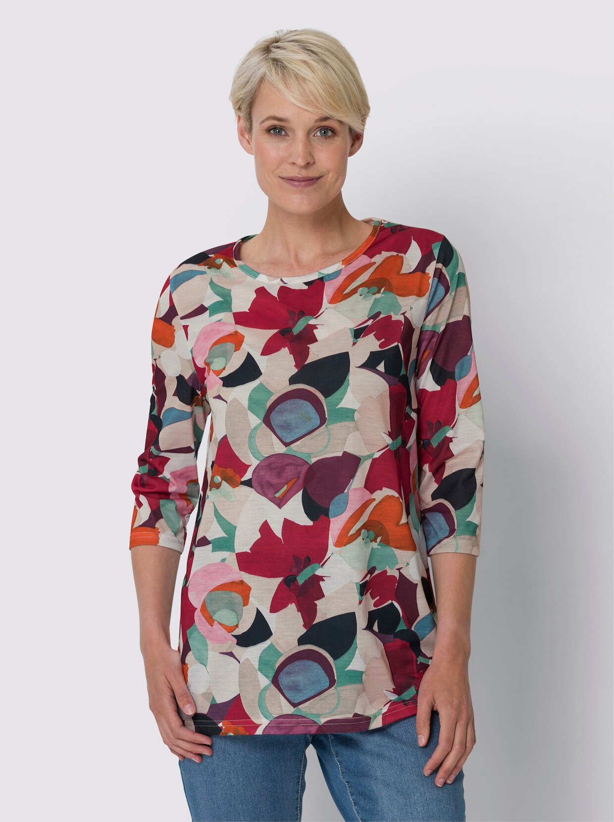 Longshirt - himbeere-bedruckt