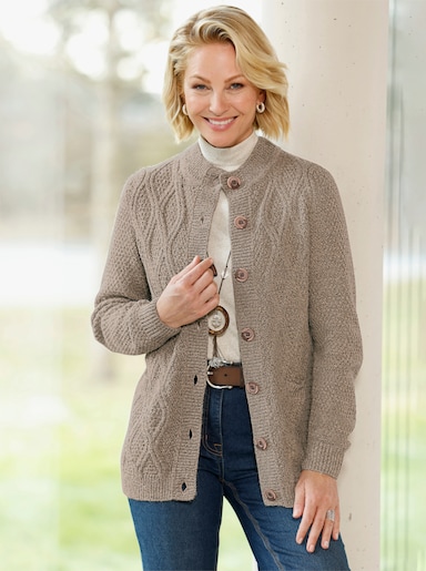 Strickjacke - beige-meliert