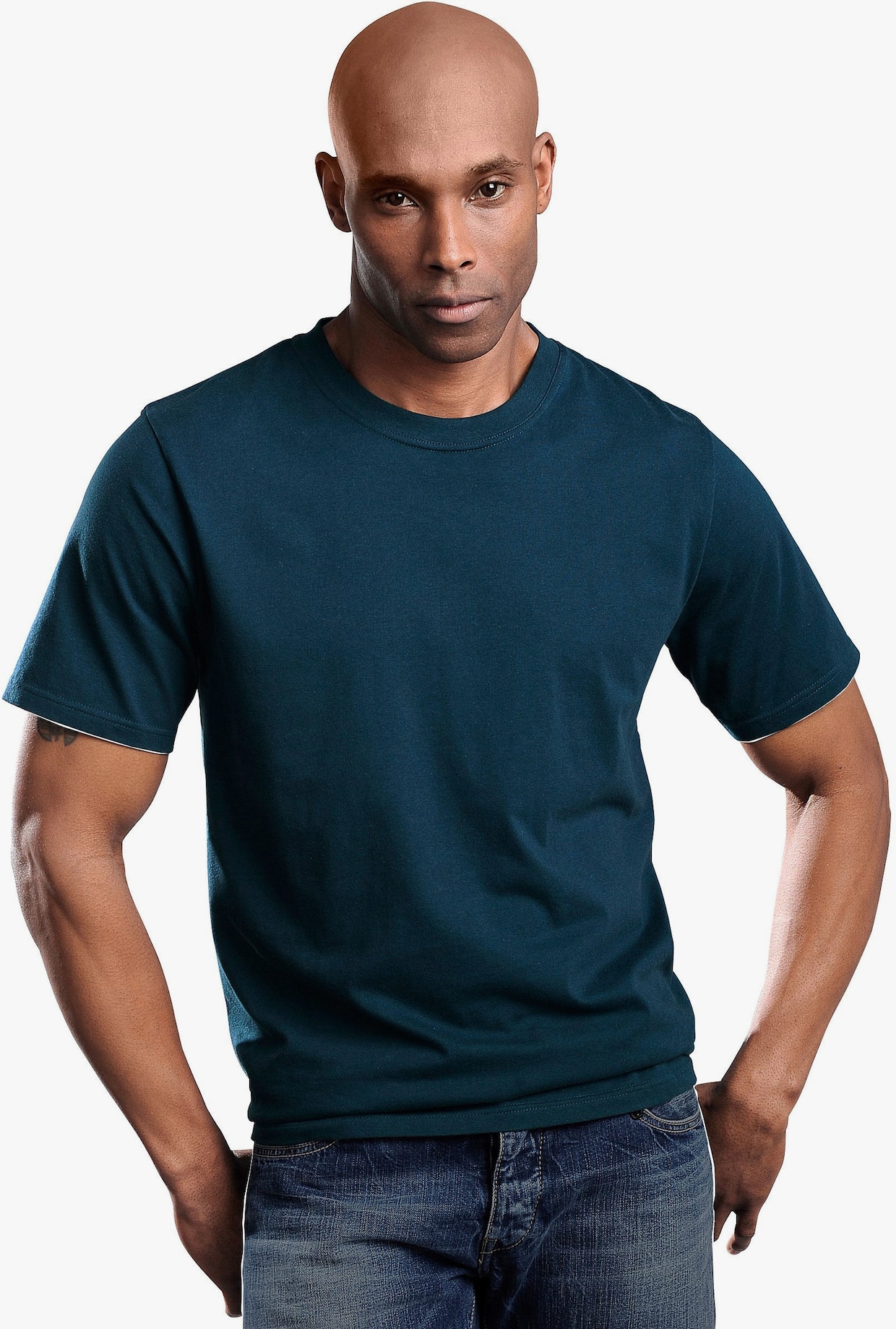 H.I.S T-Shirt - dunkelpetrol, dunkelgrau, petrol