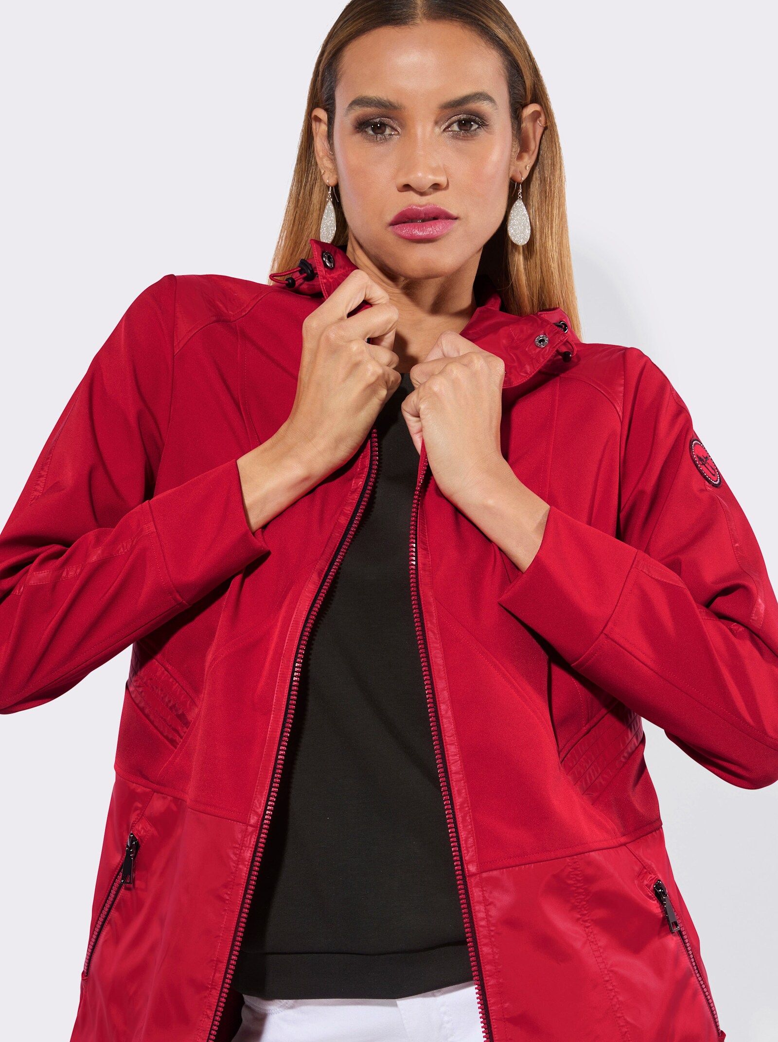 Softshelljacke mit Gehschlitz hinten - rot