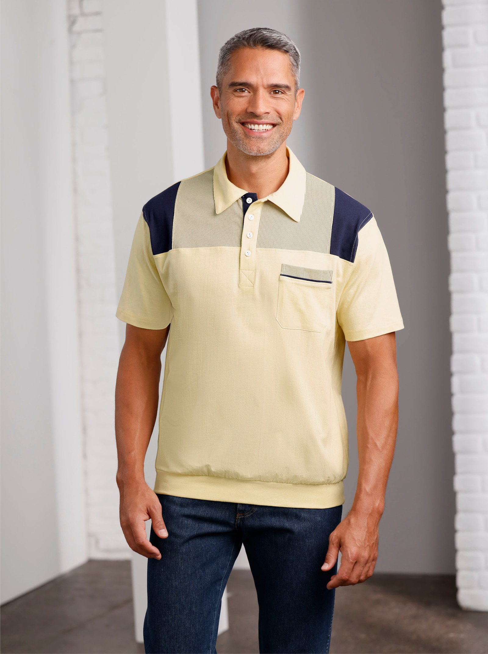 Poloshirt - vanille-marine