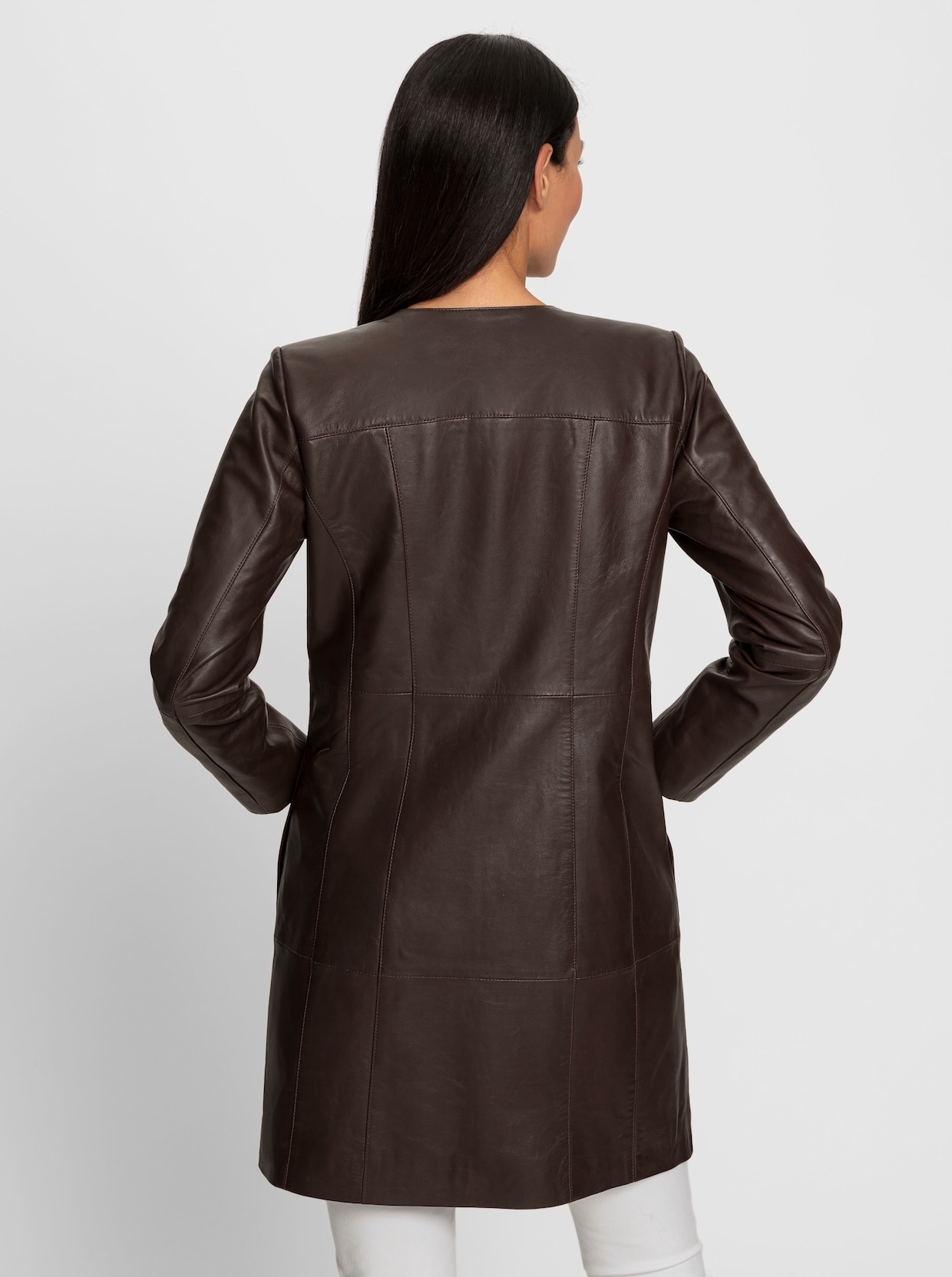 heine Manteau en cuir - chocolat