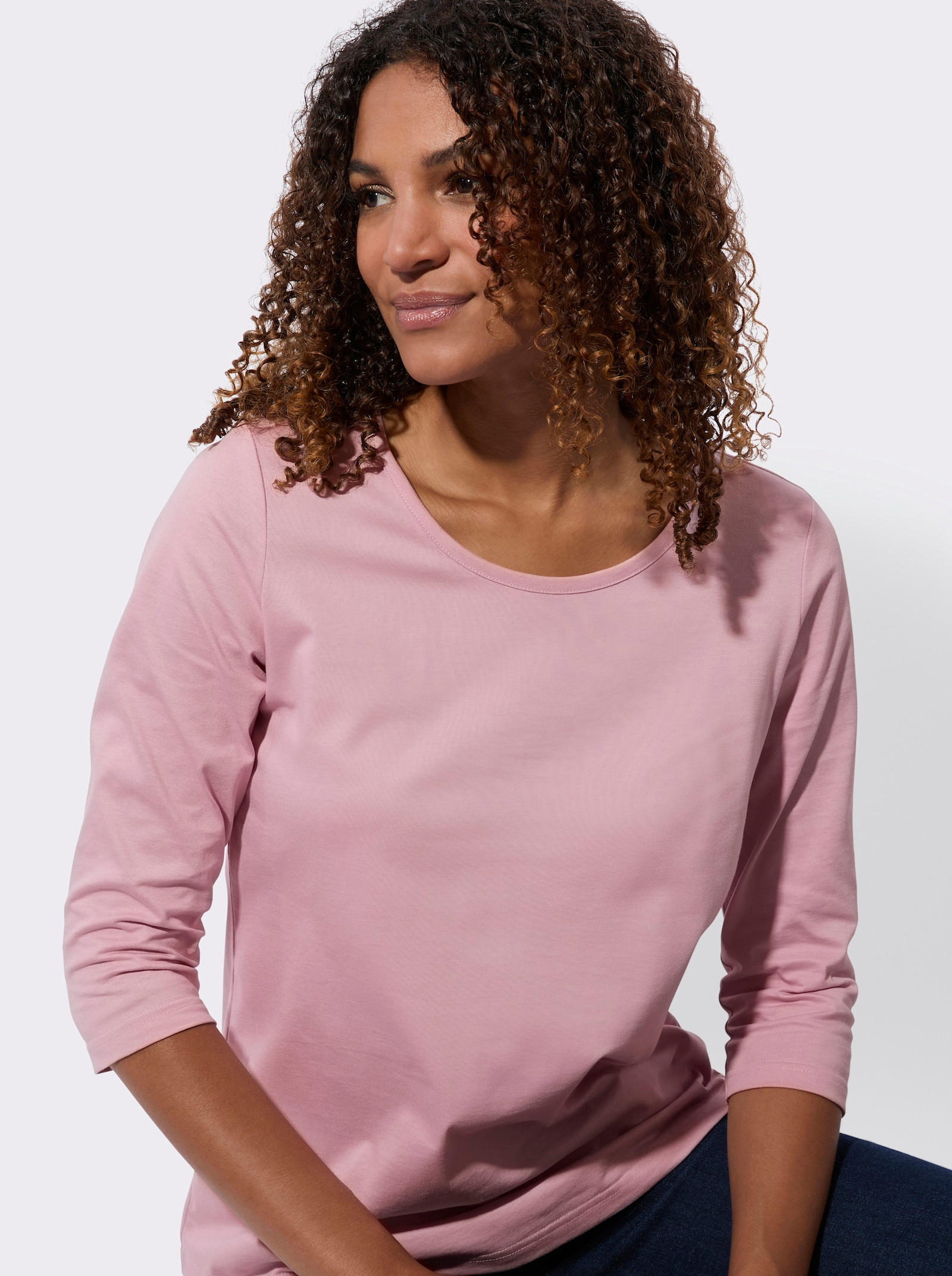 Tričko s 3/4 rukávem v balení po 2 kusech - růžová + ecru