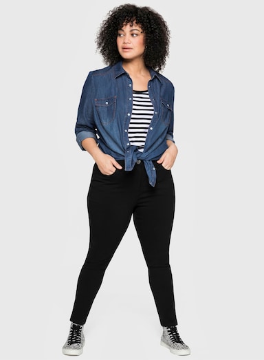 sheego Jeansbluse - blue denim
