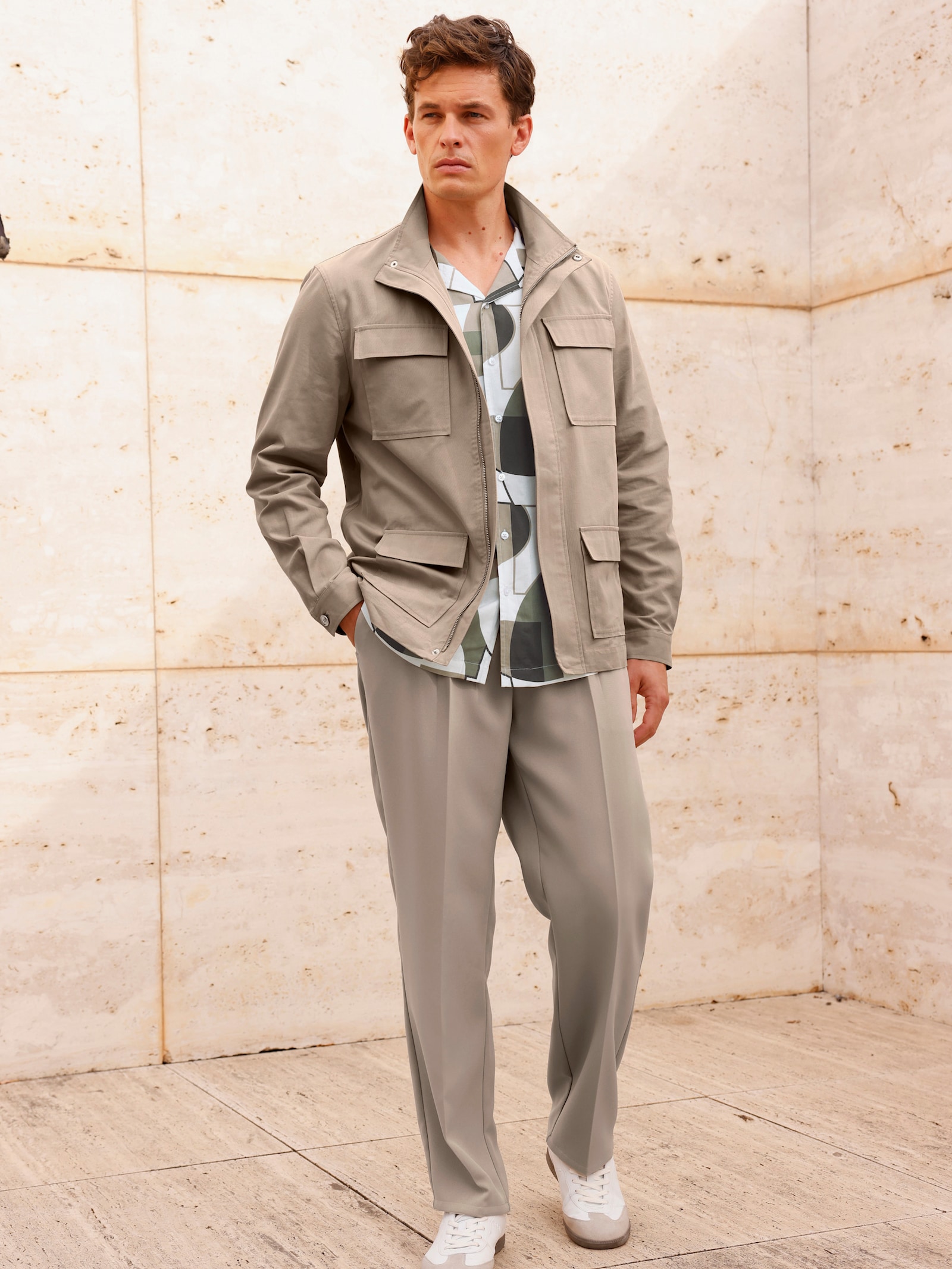 Marco Donati Jacke im Baumwoll-Lyocell-Mix - sesam