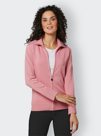 CREATION L PREMIUM Strickjacke aus mercerisierter Baumwolle - rosenquarz