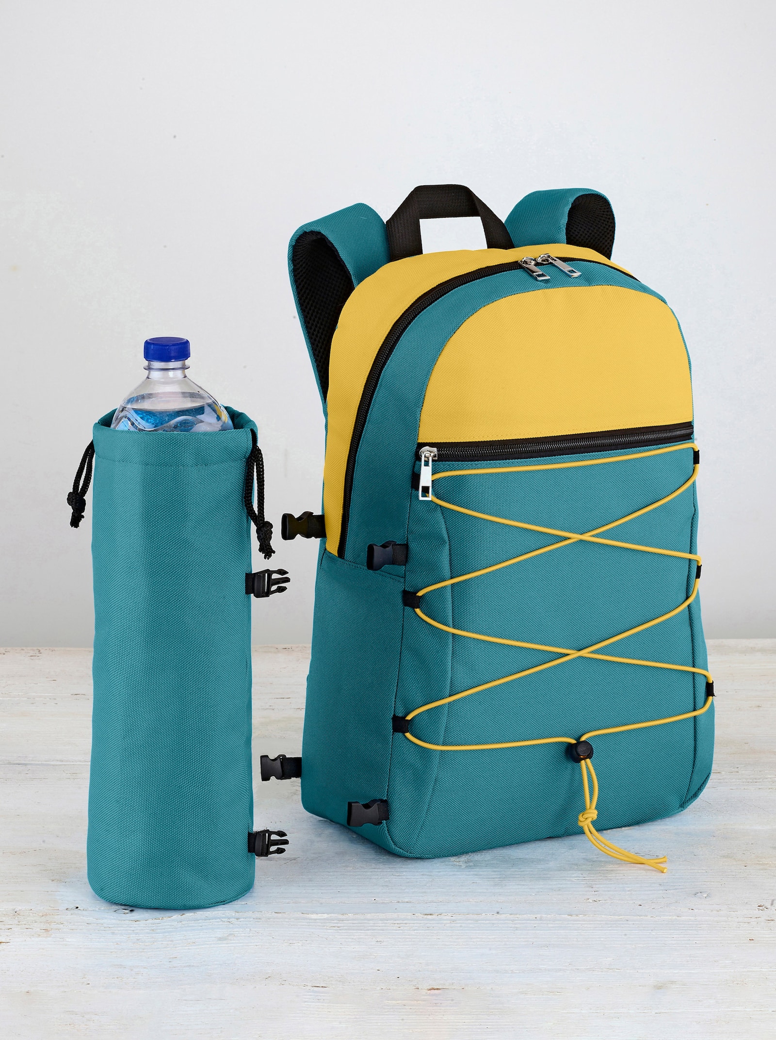 Kühlrucksack+Flaschentasche - bleu