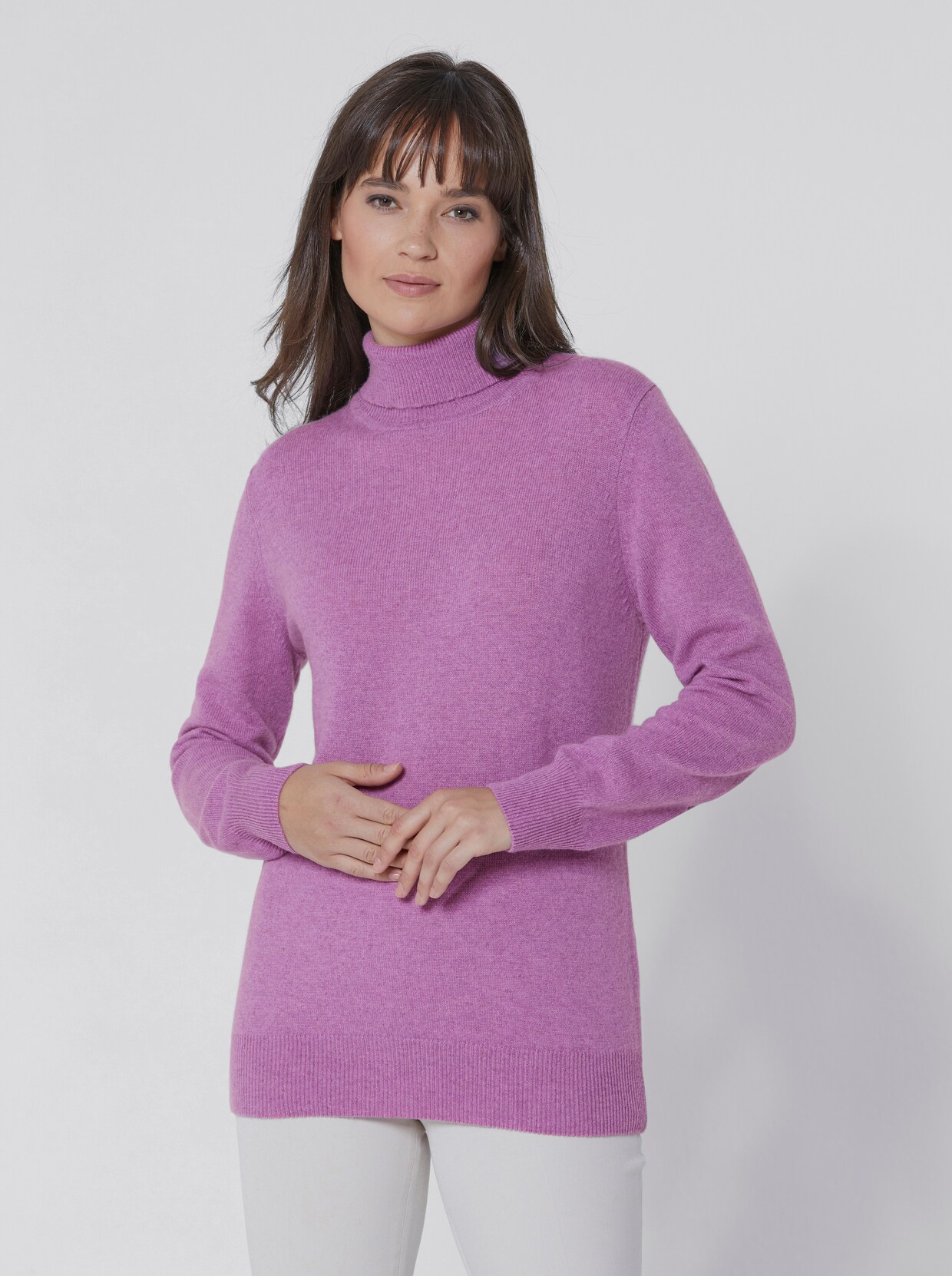 CREATION L PREMIUM Kaschmir-Pullover - flieder-meliert