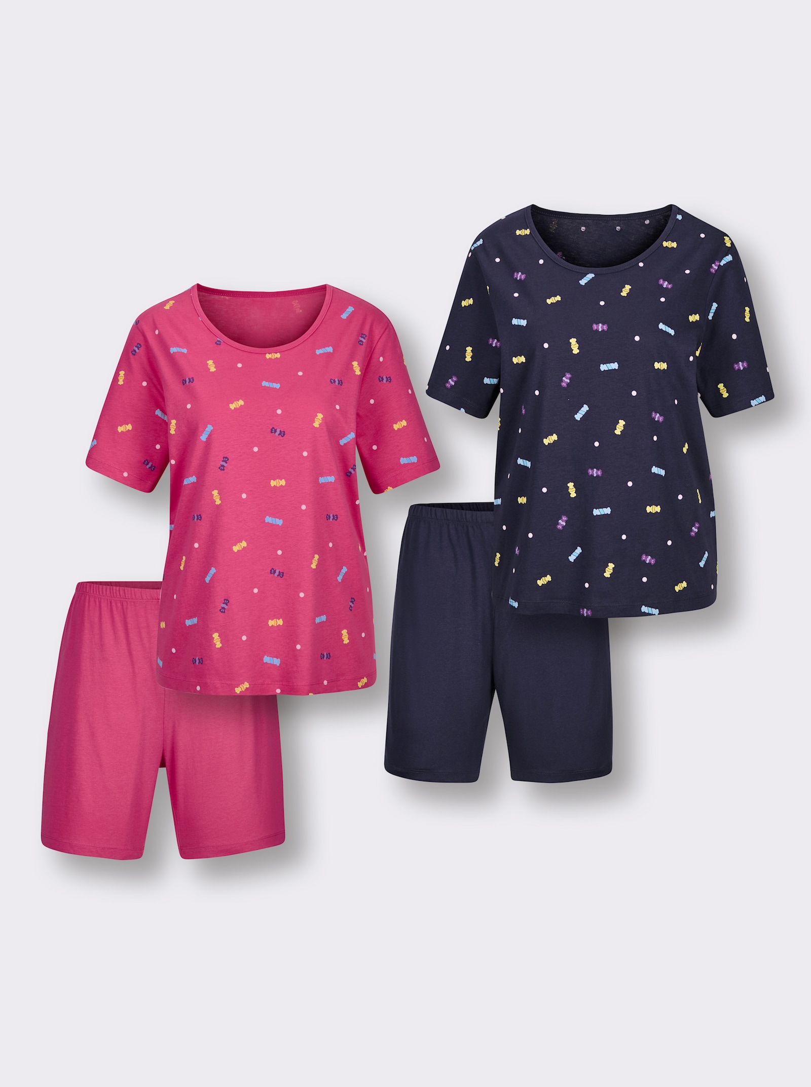 wäschepur Shortys - marine-bedruckt + fuchsia-bedruckt