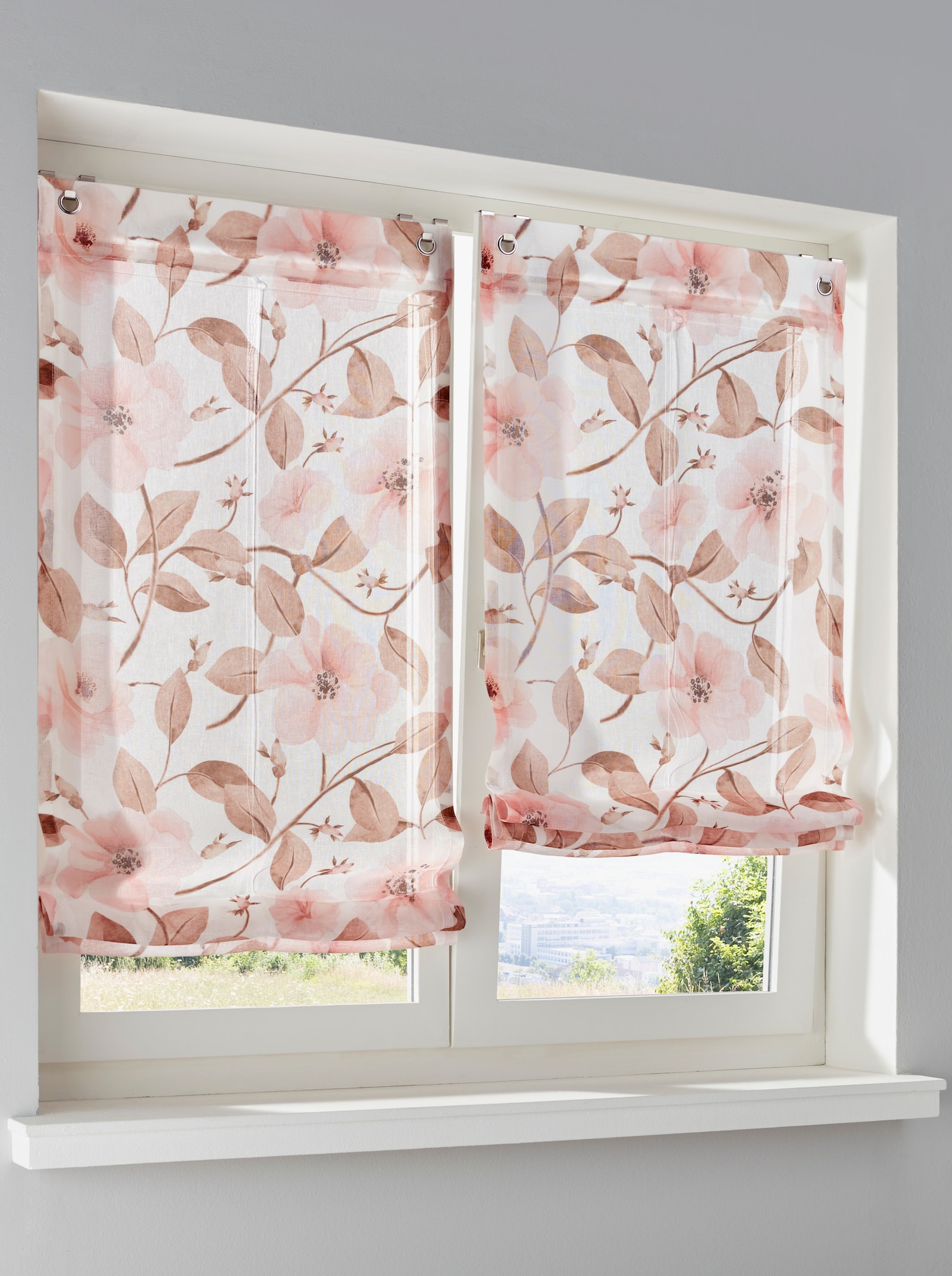 heine home Raffrollo - weiß-rosé