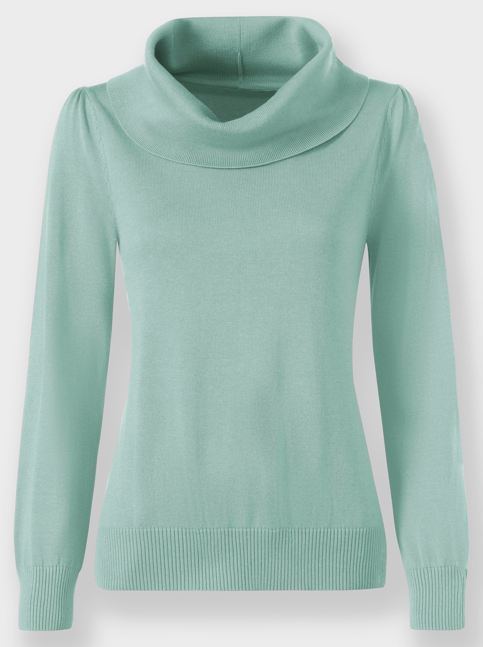 Wasserfallpullover im Baumwoll-Viskose-Mix - mint