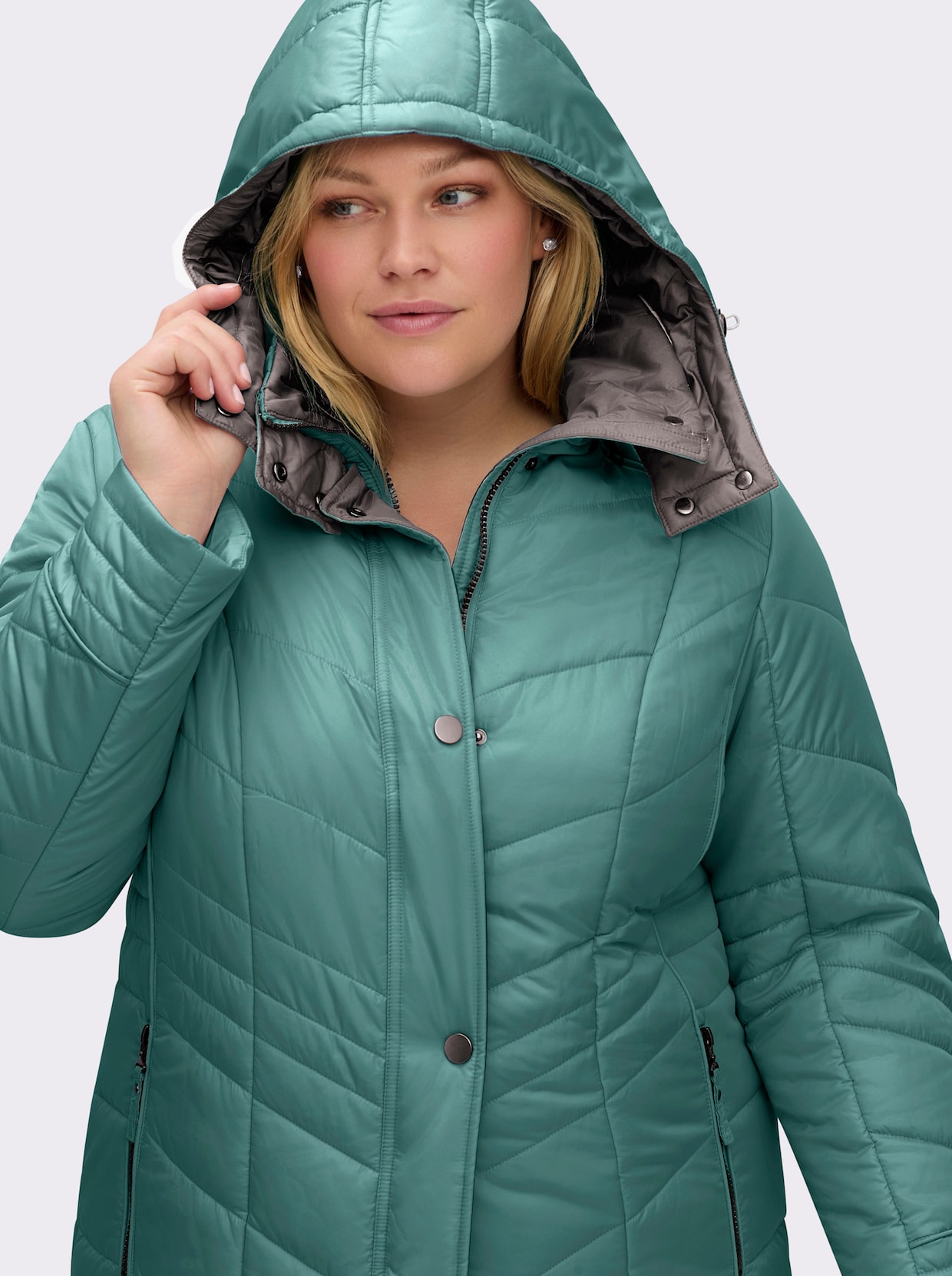 Steppjacke in Microfaser-Qualität, pflegeleicht - jadegrün