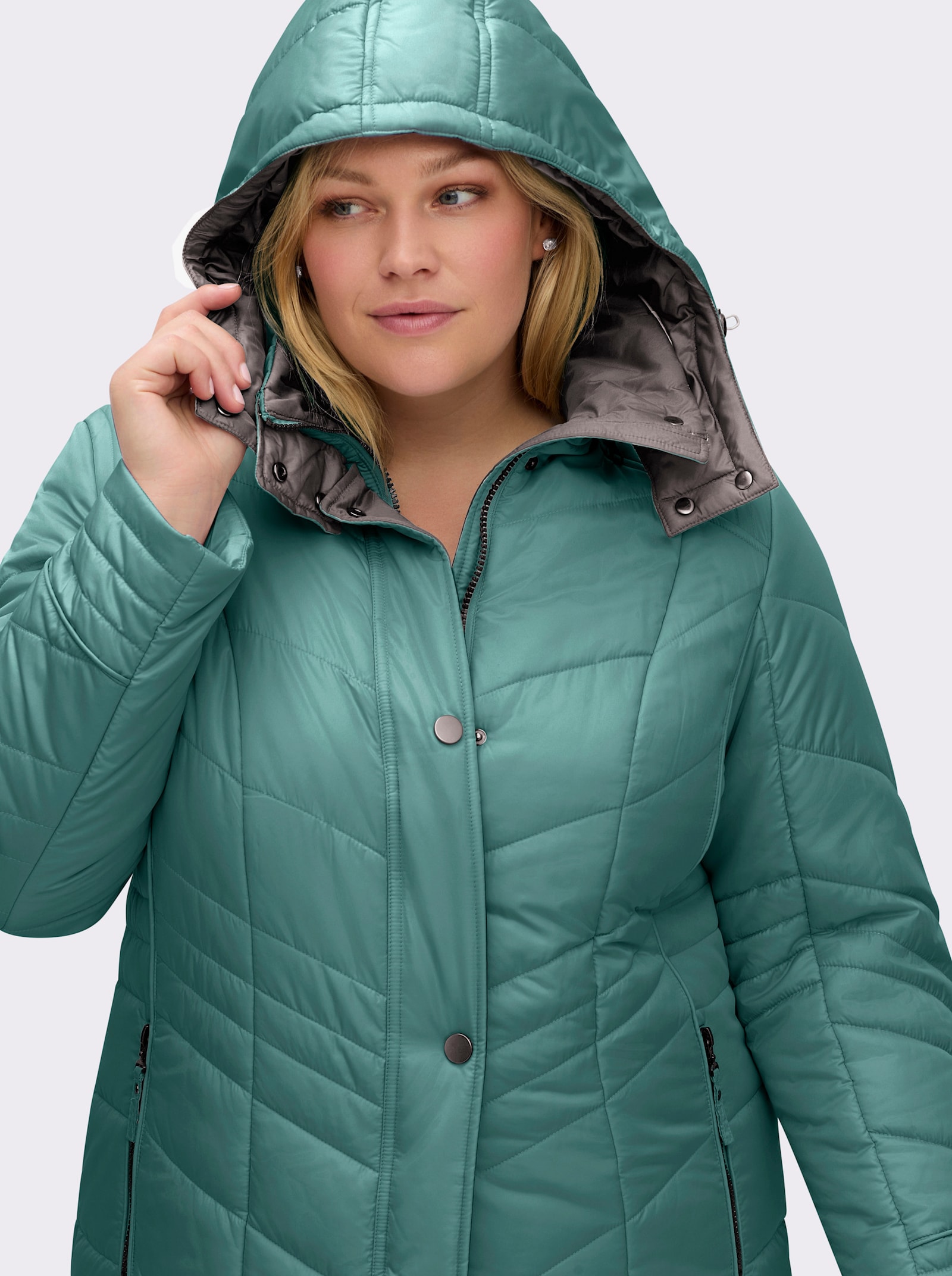 Steppjacke in Microfaser-Qualität, pflegeleicht - jadegrün