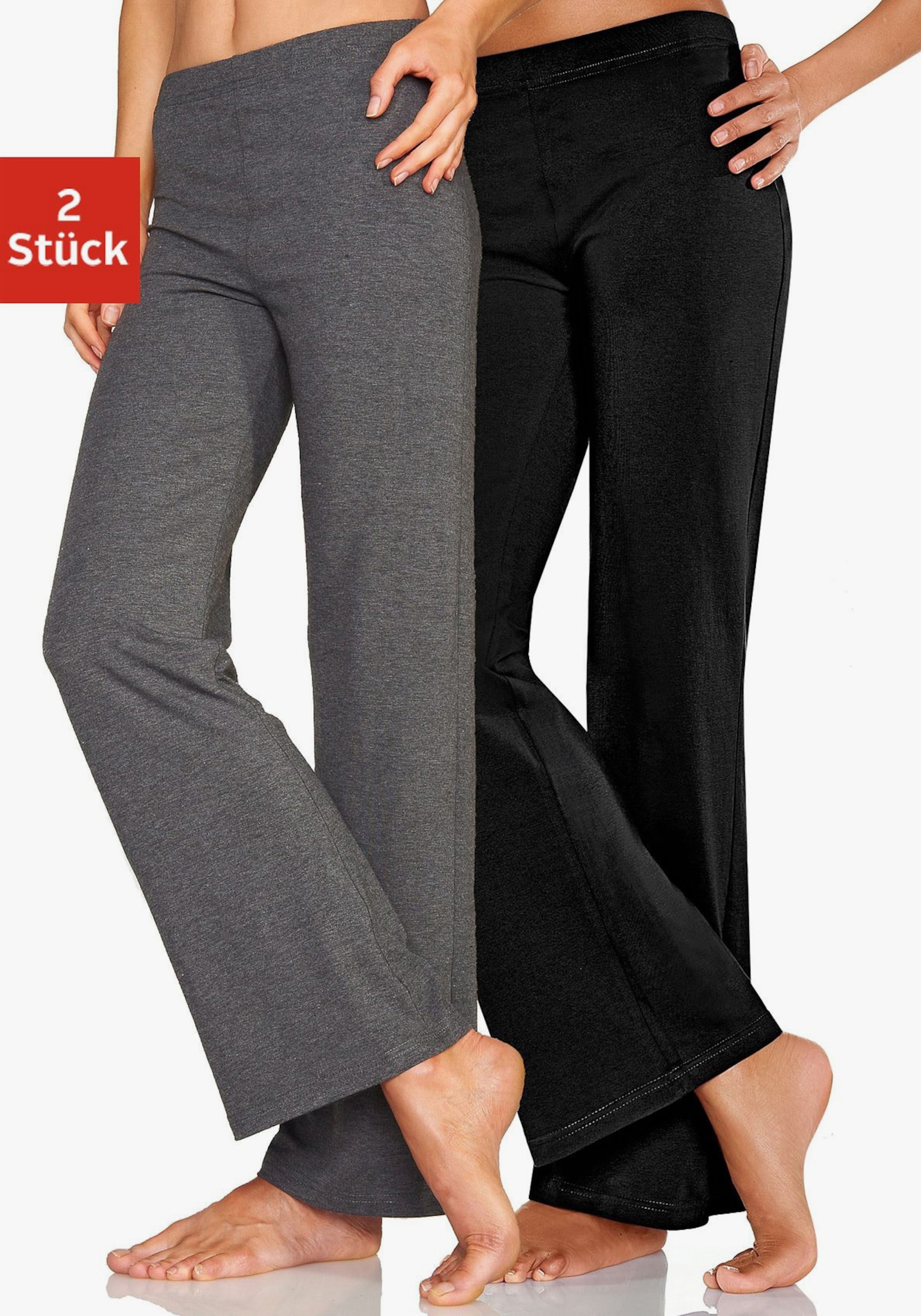 vivance active Jazzpants - 1x anthrazit-meliert, 1x schwarz