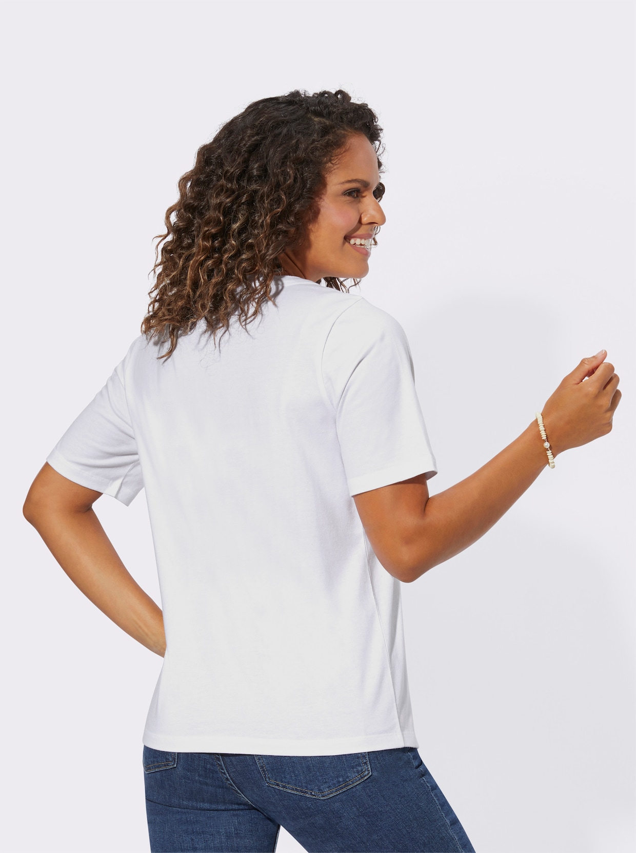 Shirt met ronde hals - ecru