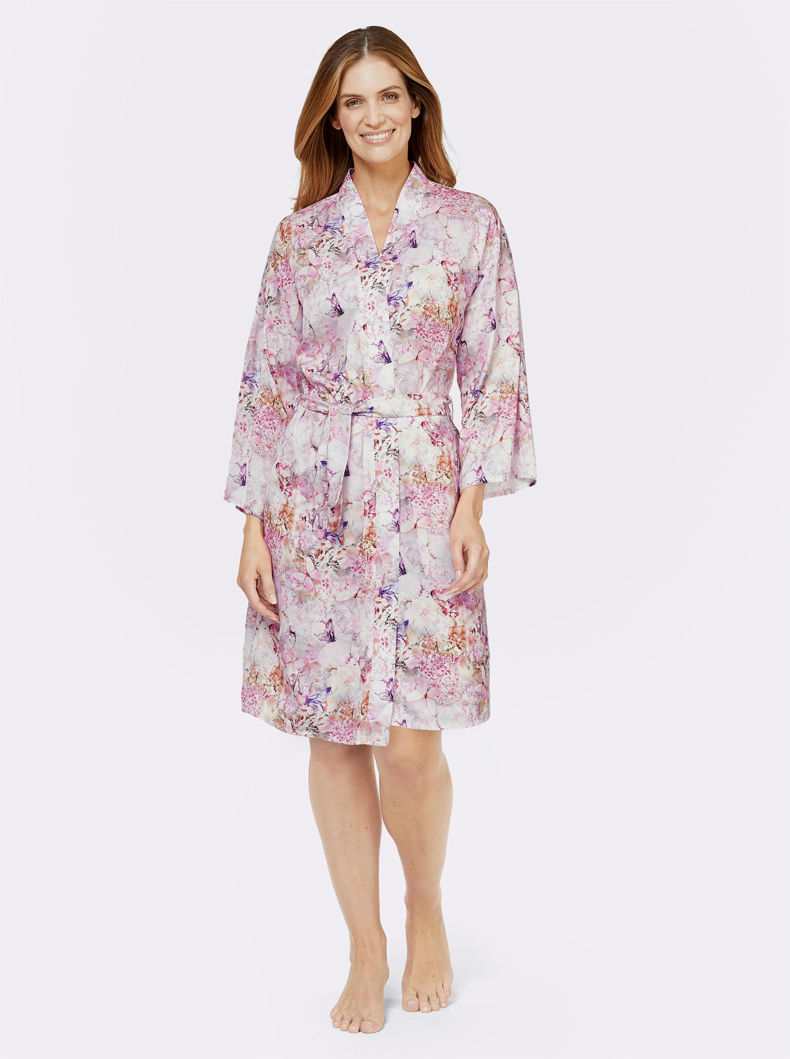 wäschepur Ochtendjas - lichtroze bedrukt