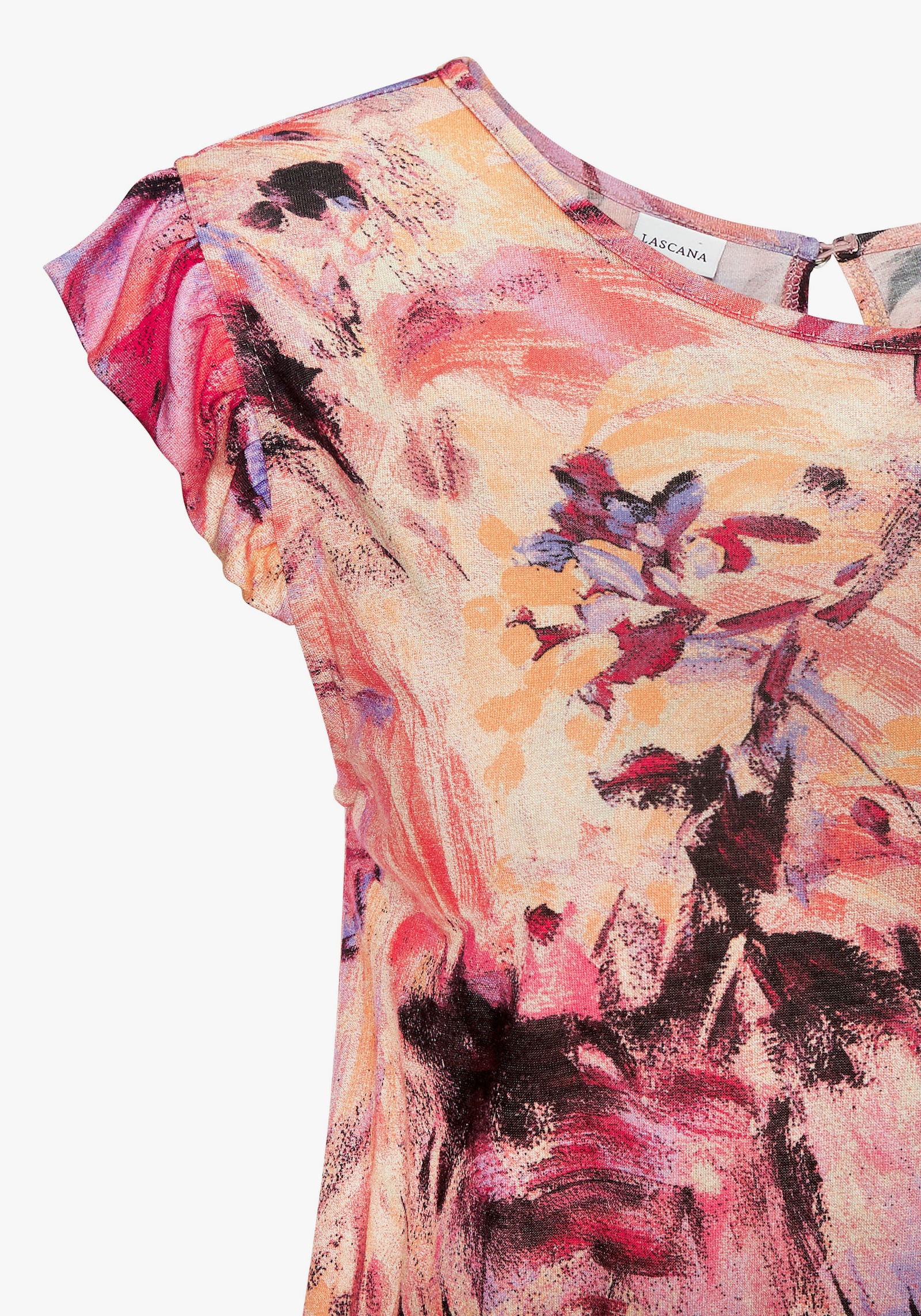 LASCANA Midikleid - pink bedruckt