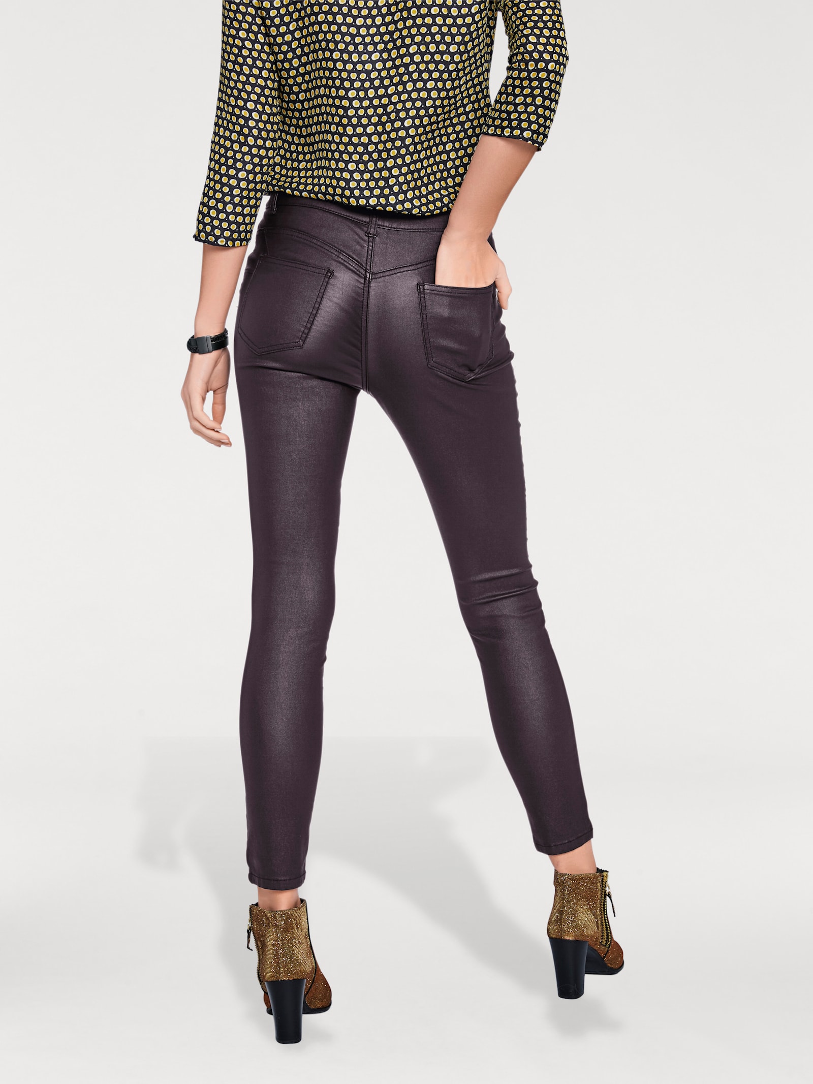 heine Pantalon effet ventre plat, Power Mesh intégré - bordeaux