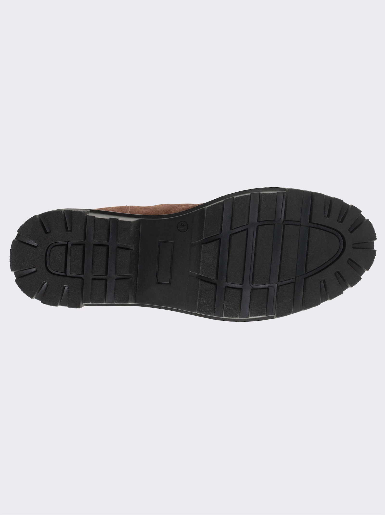 sheego Stiefelette aus Veloursleder - schoko