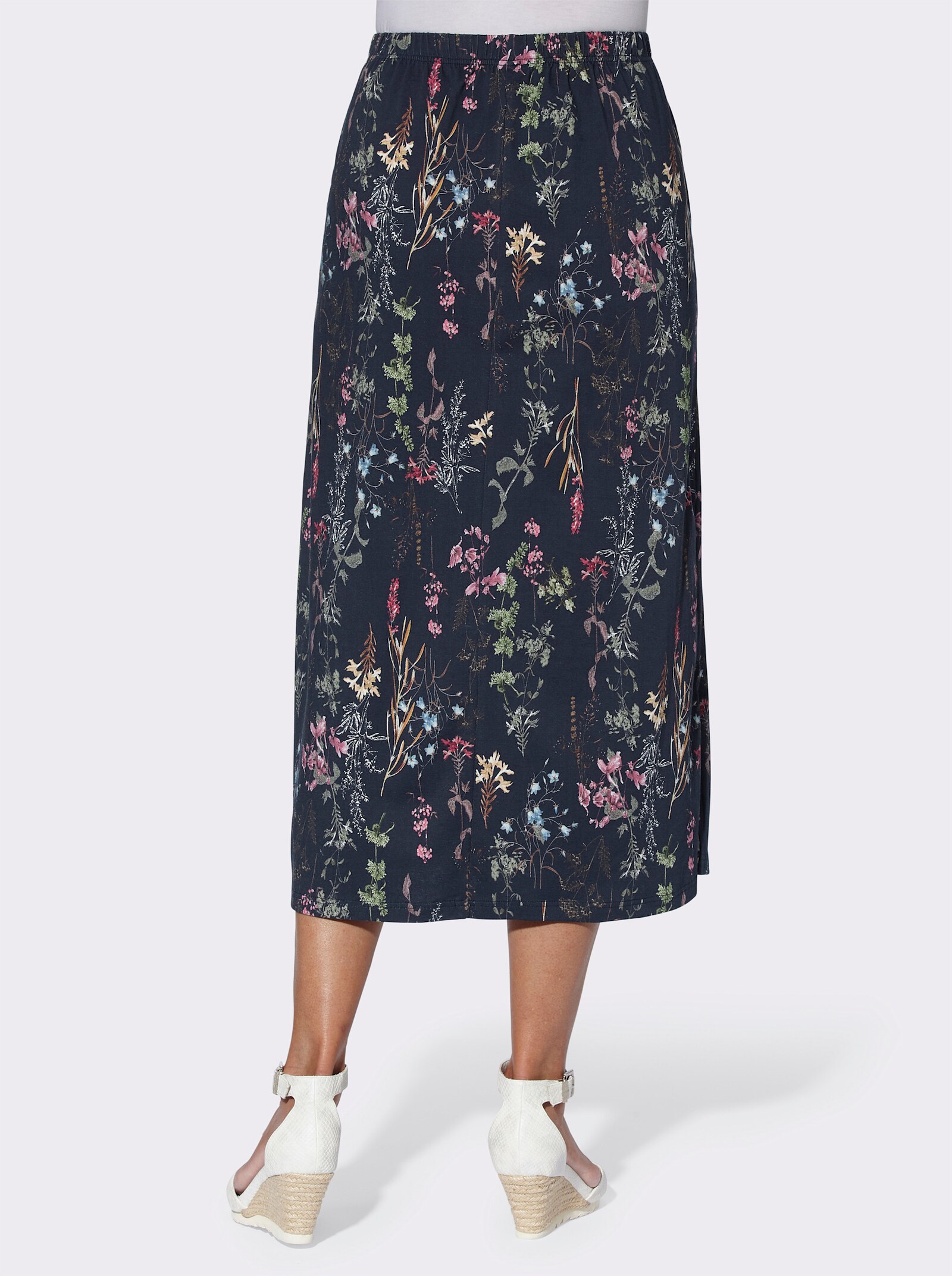 Jerseyrock in Schlupfform - marine-bedruckt