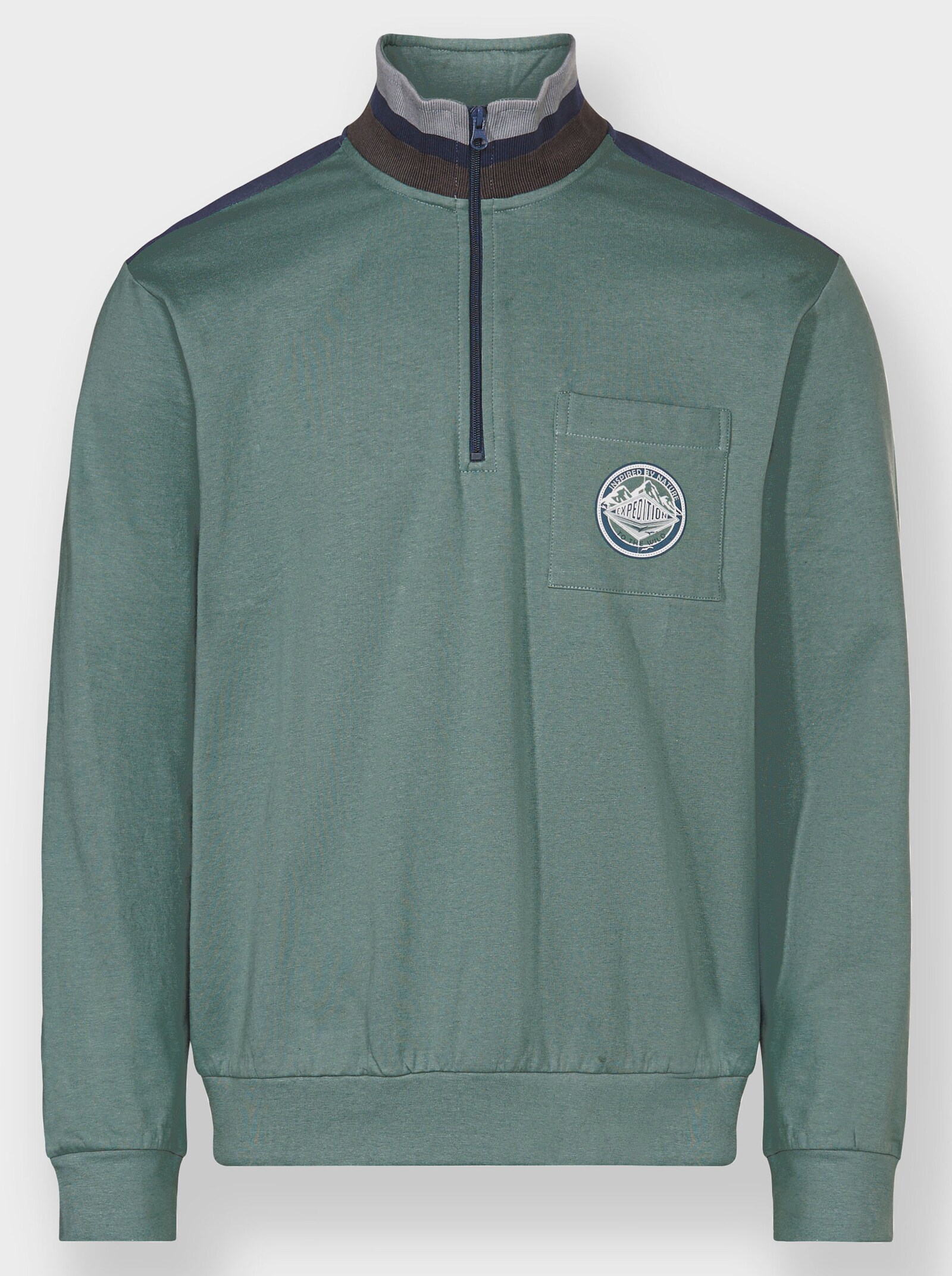 Catamaran Sweatshirt mit kontrastfarbenen Details - jade