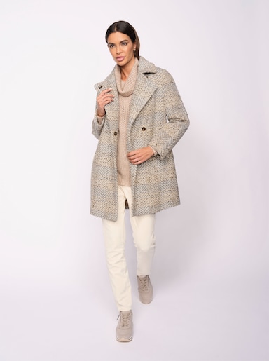 heine Jacke - grau-camel-gemustert