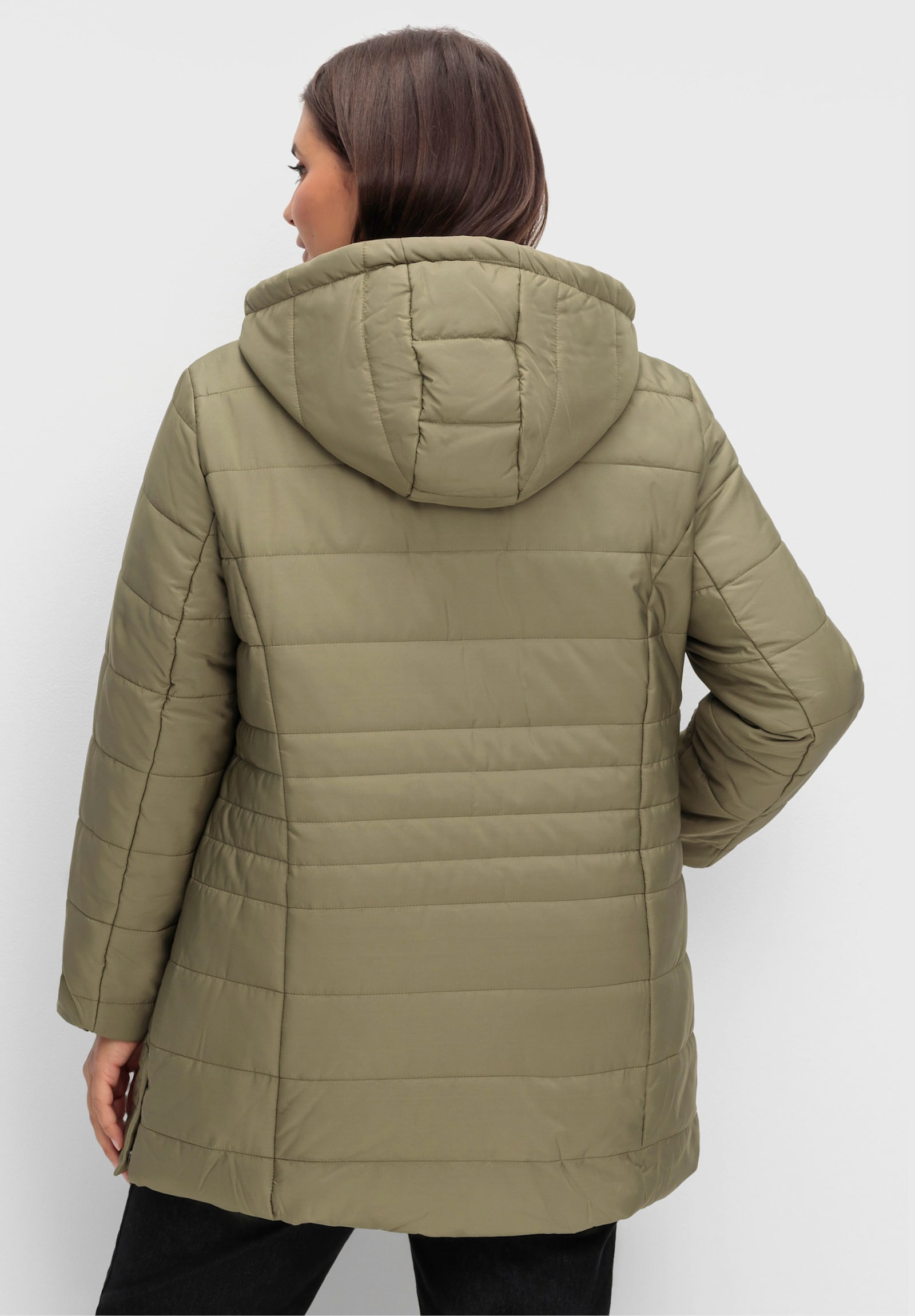 Steppjacke mit seitlichen Druckknöpfen - khaki