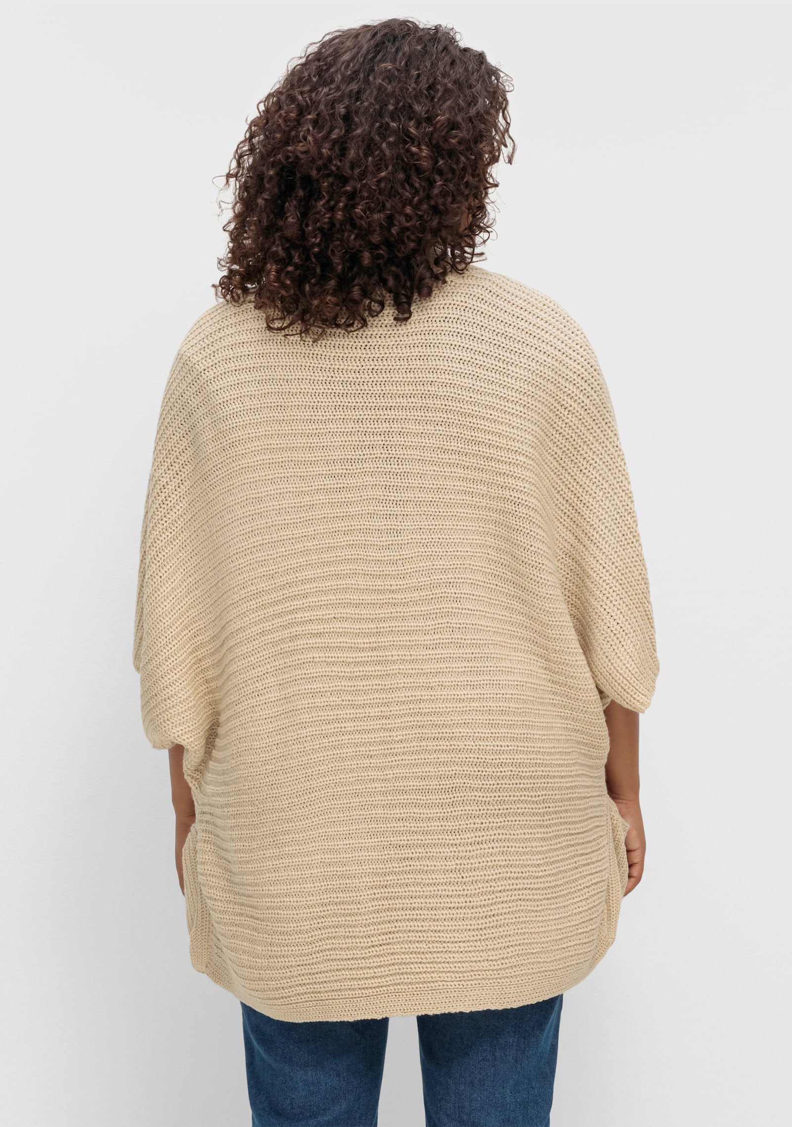 Strickjacke in Oversize-Form - sand