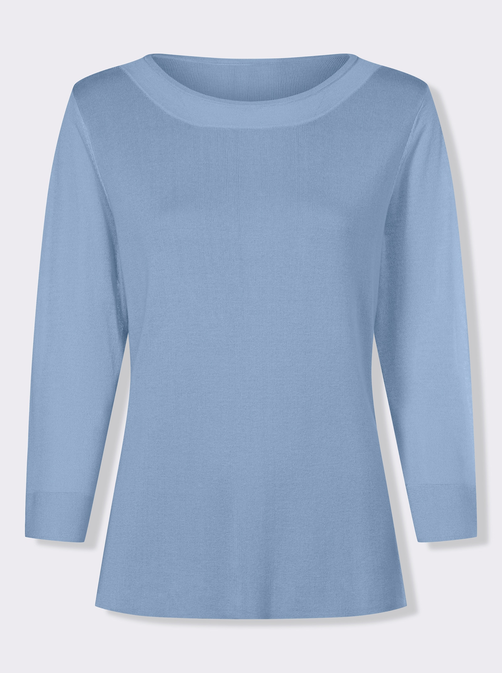 heine Feinstrickpullover mit Jersey-Ärmeln - eisblau