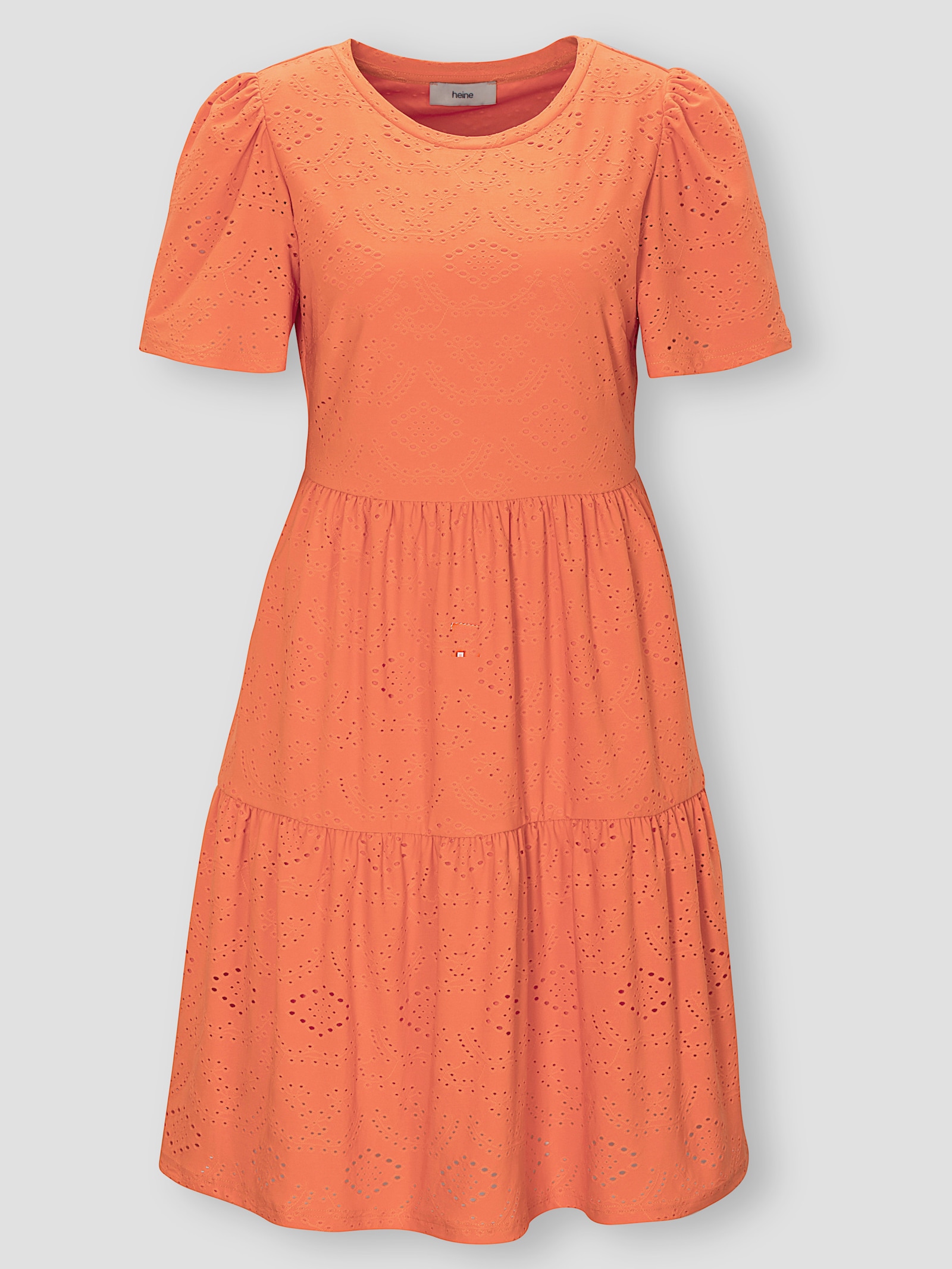 heine Jerseykleid mit Ajourmuster - orange
