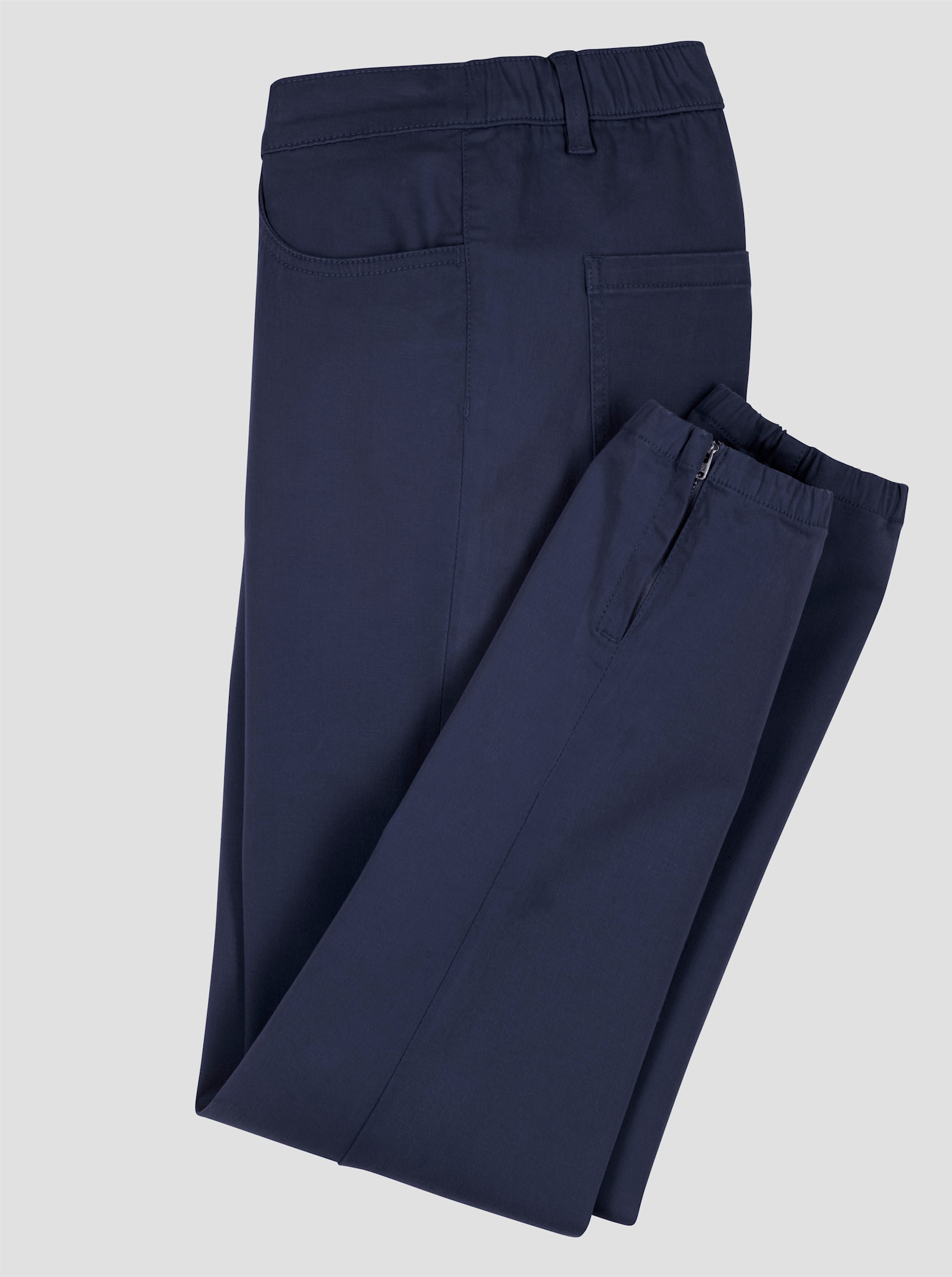 Jeans mit Reissverschluss am Saum - marine