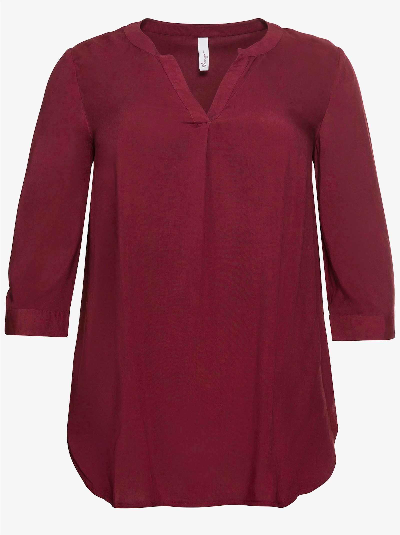 sheego Tunika mit dekorativer Falte - weinrot