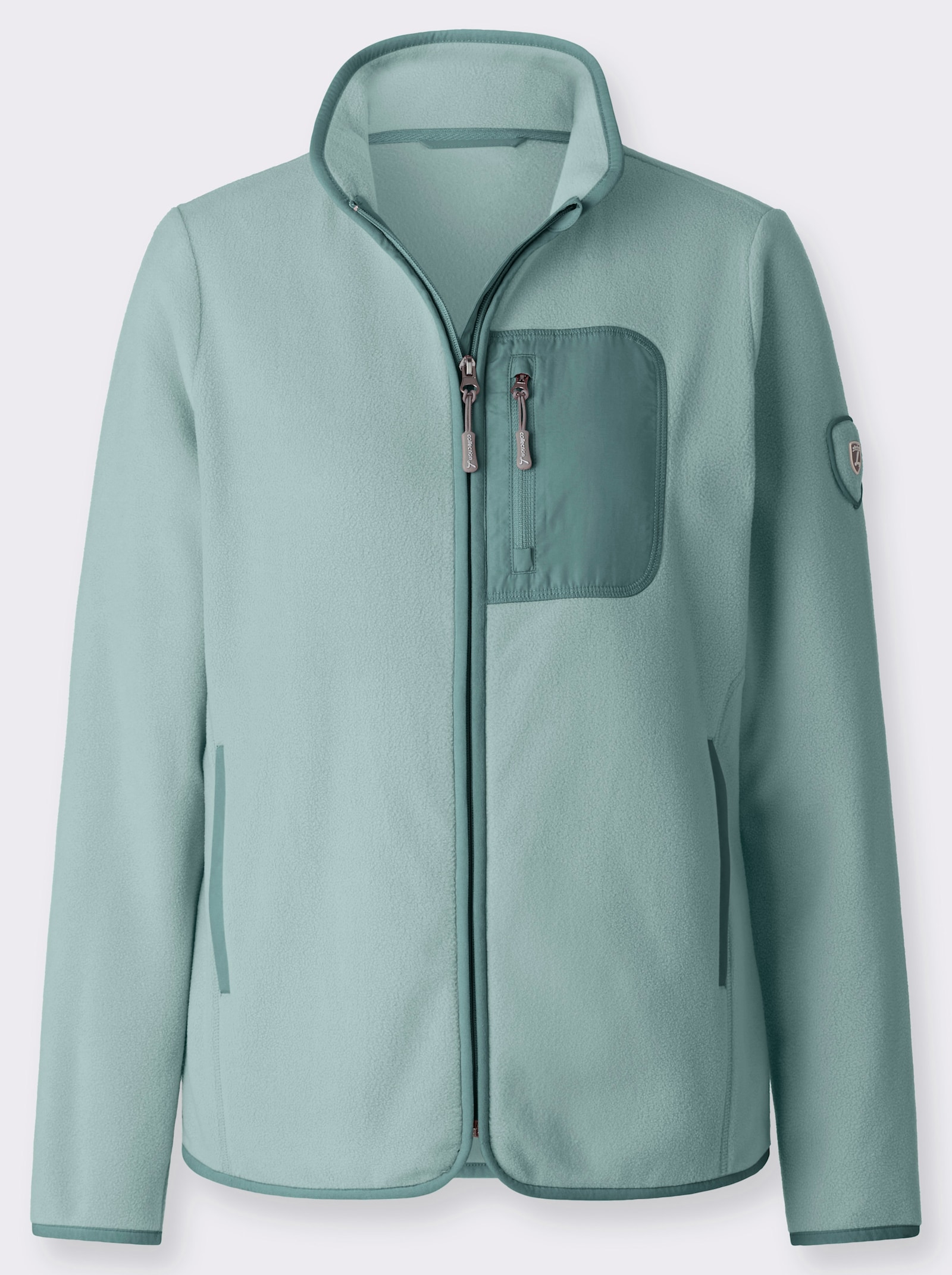 Fleecejacke mit Reißverschluss - kalkmint