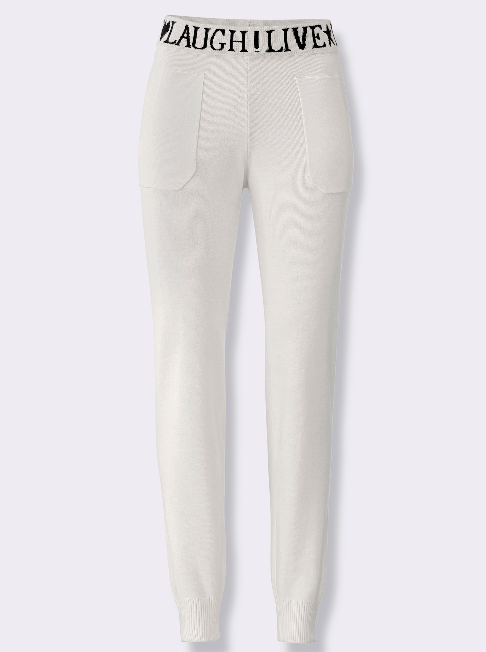 heine Strickhose mit Schriftzug - ecru