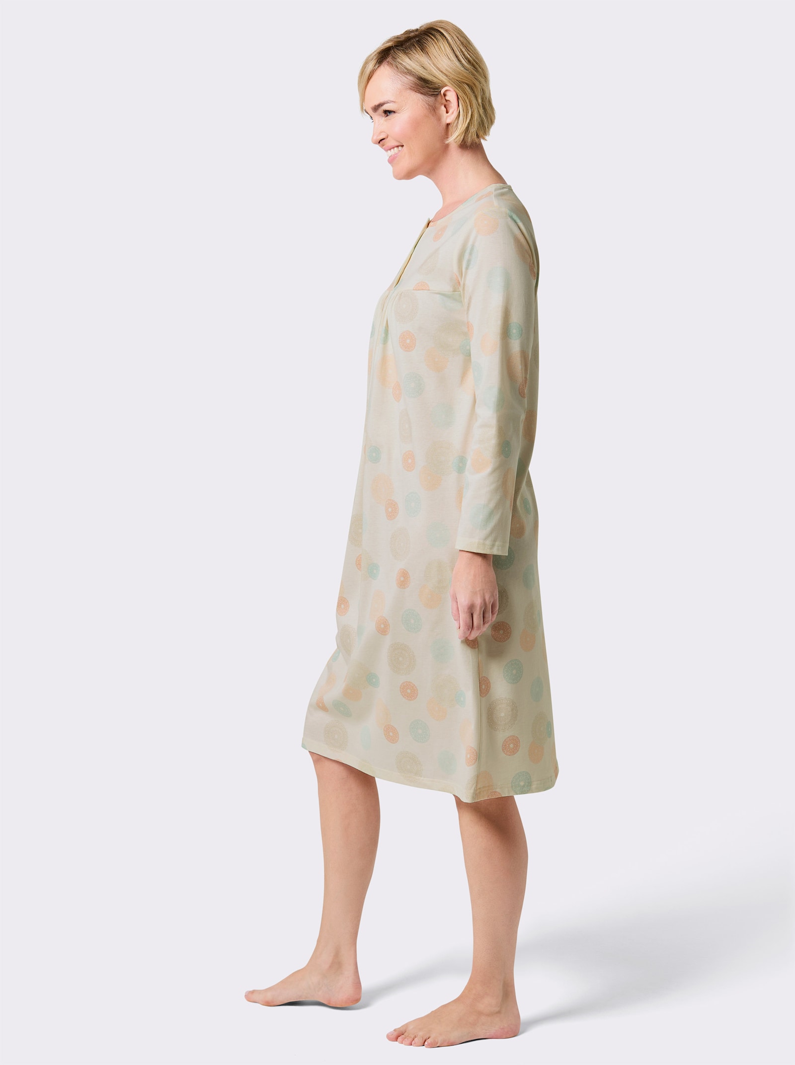 wäschepur Nachthemd bedruckt - champagner-sand-bedruckt