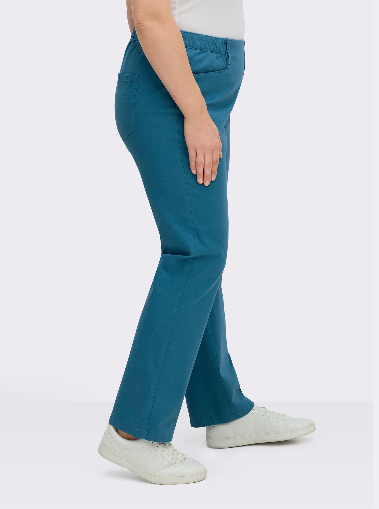 sheego Comfortbroek van twill - topaas