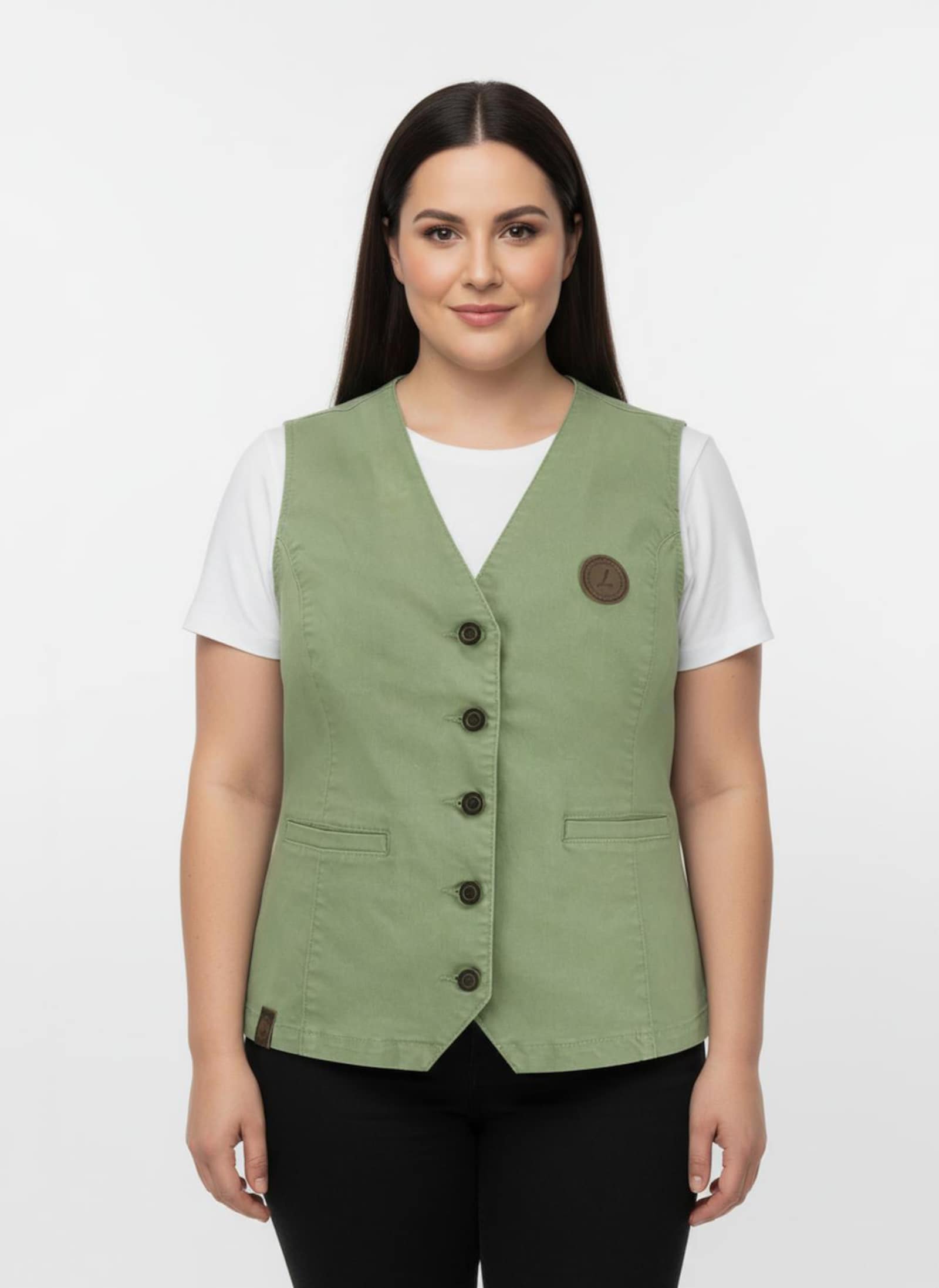 Jeansweste in Stretch-Qualität - eucalyptus