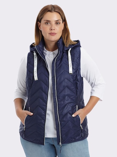 Steppweste im Zickzack-Muster - marine