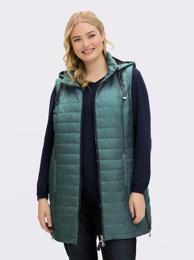 Longweste mit abnehmbarer Kapuze - jade