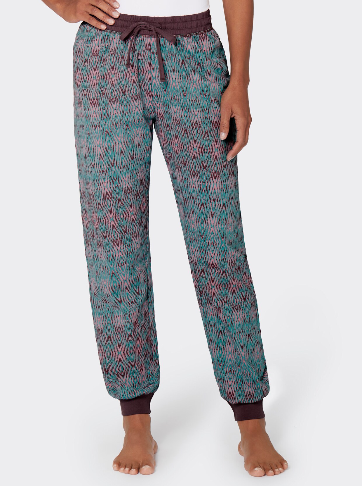 wäschepur Schlafanzug-Hose - smaragd-rosé