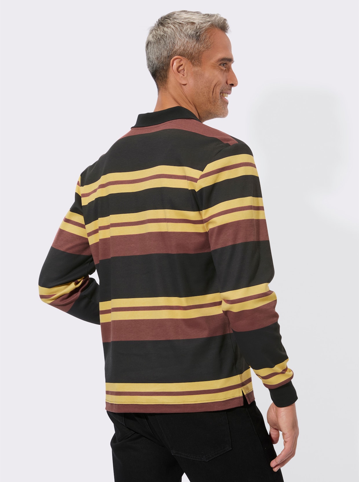 Sweatshirt im Ringel-Dessin - schwarz-rotbraun-geringelt