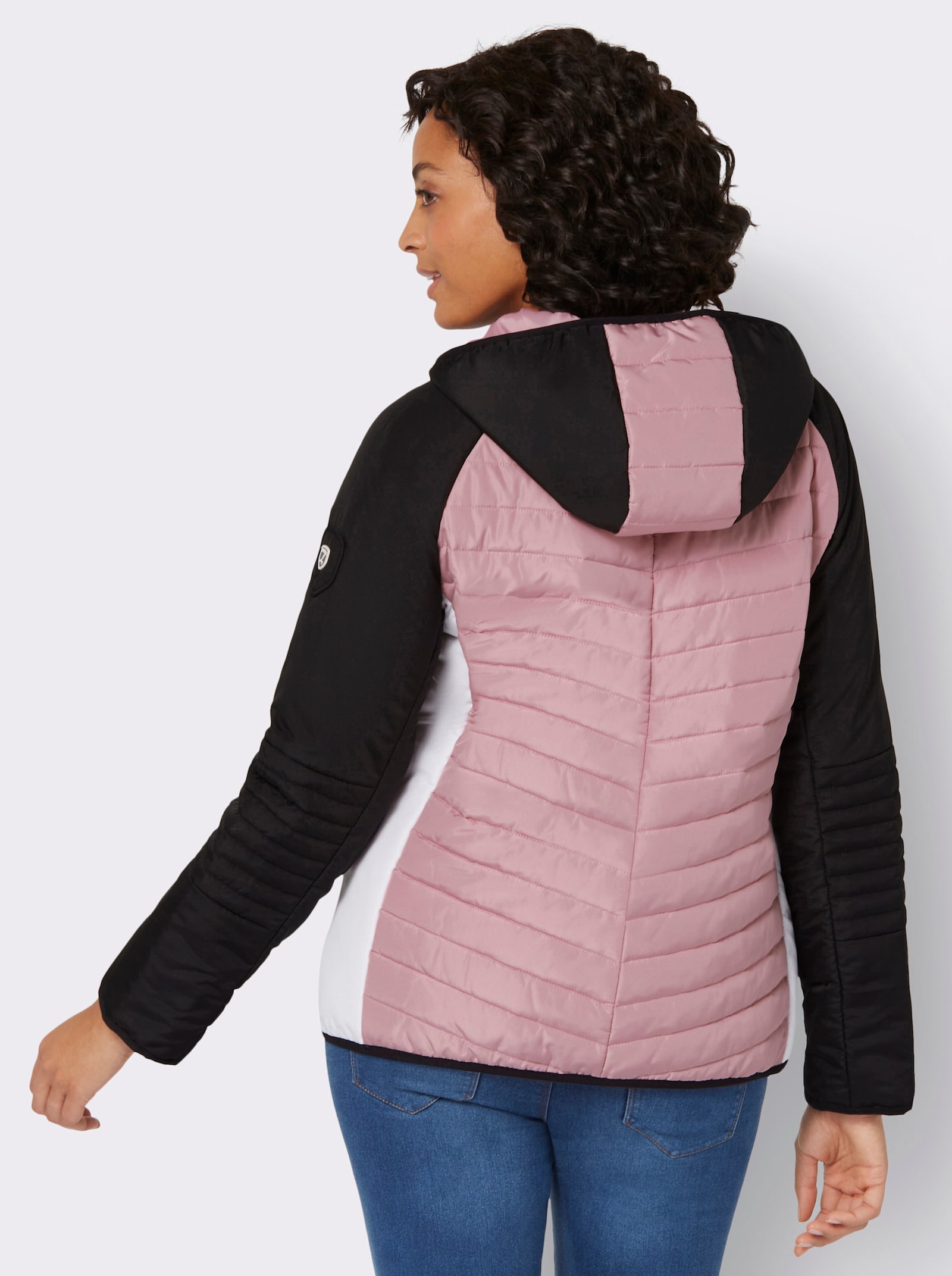 Steppjacke mit elastischen Abschlüssen - schwarz-hortensie