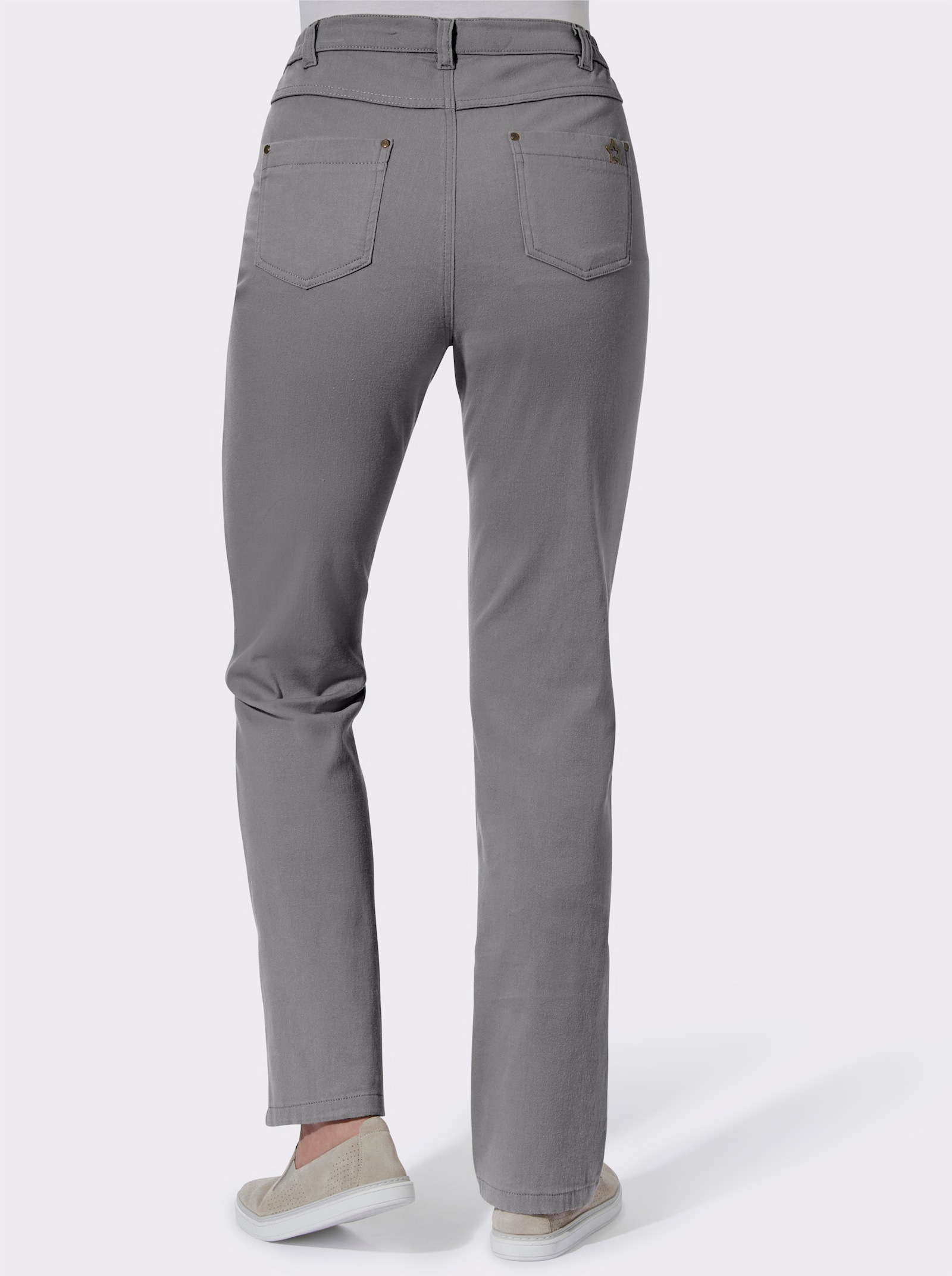 5-Pocket-Hose mit seitlichem Dehnbund - grau