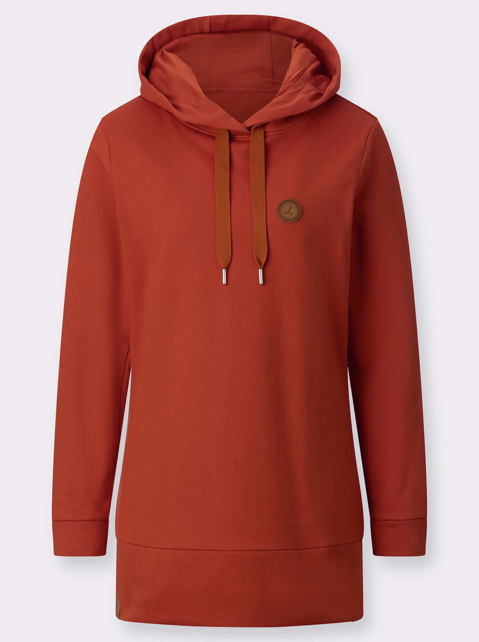 Longsweatshirt mit Kapuze - rostrot