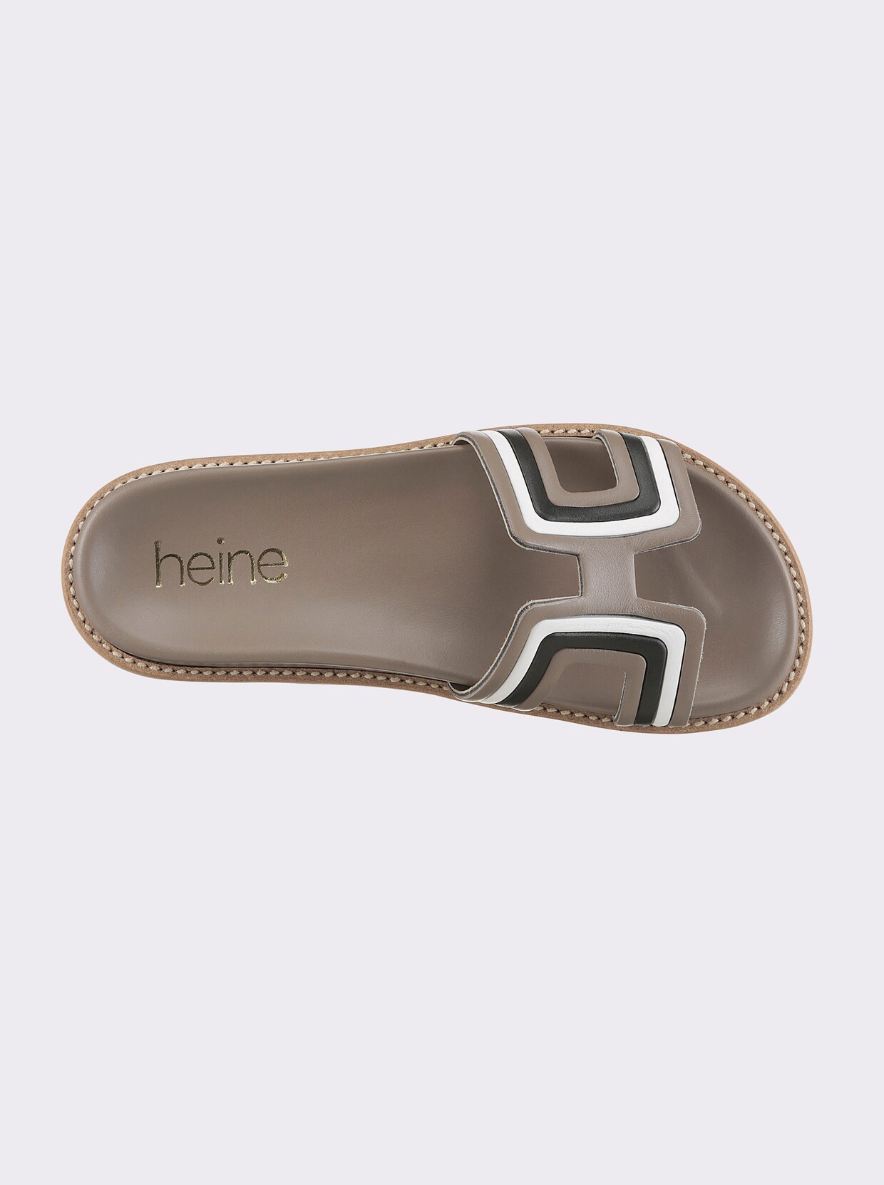 heine Pantolette - taupe-weiß