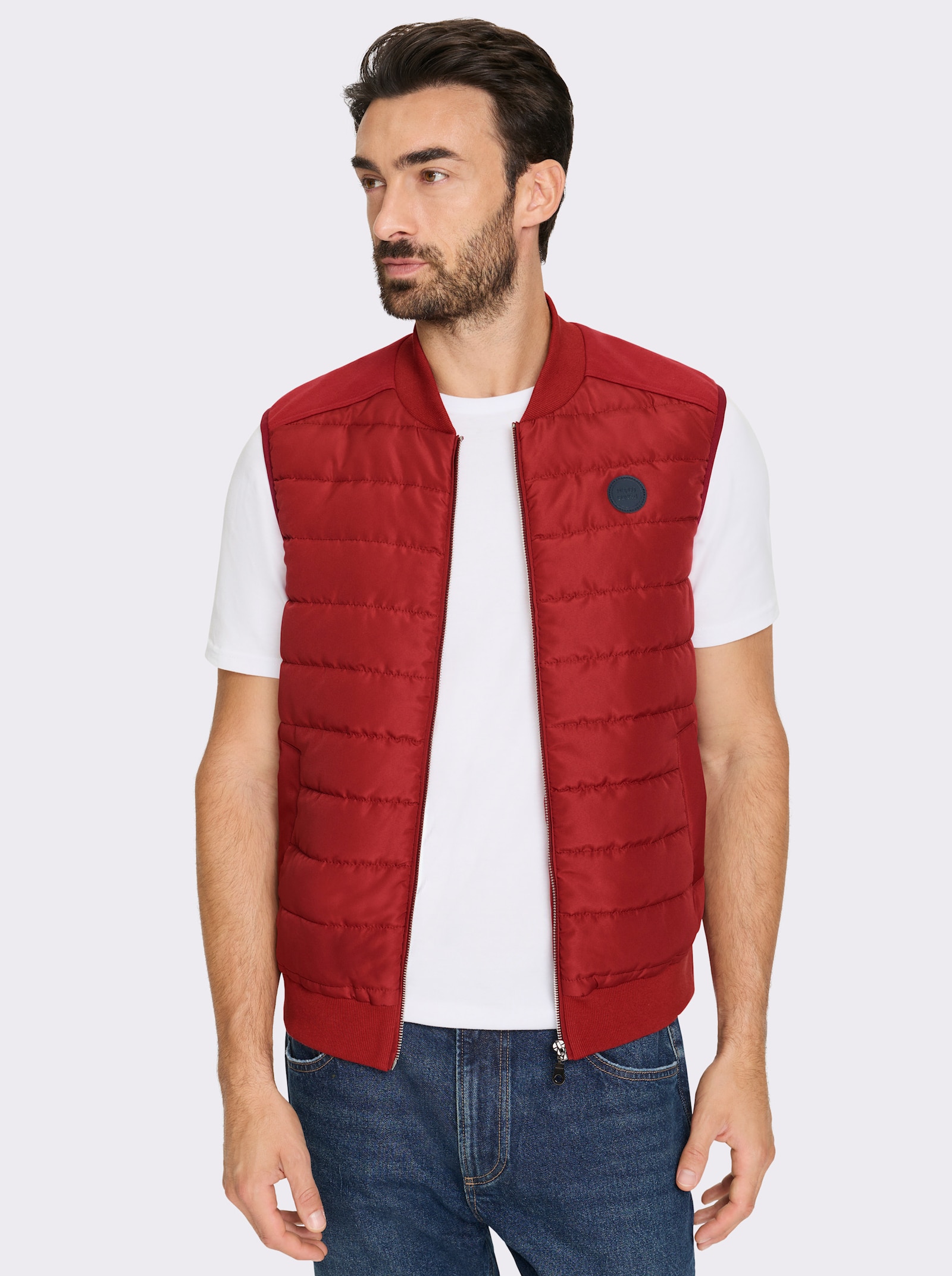 Marco Donati Steppweste mit Stehkragen, pflegeleicht - kirsche