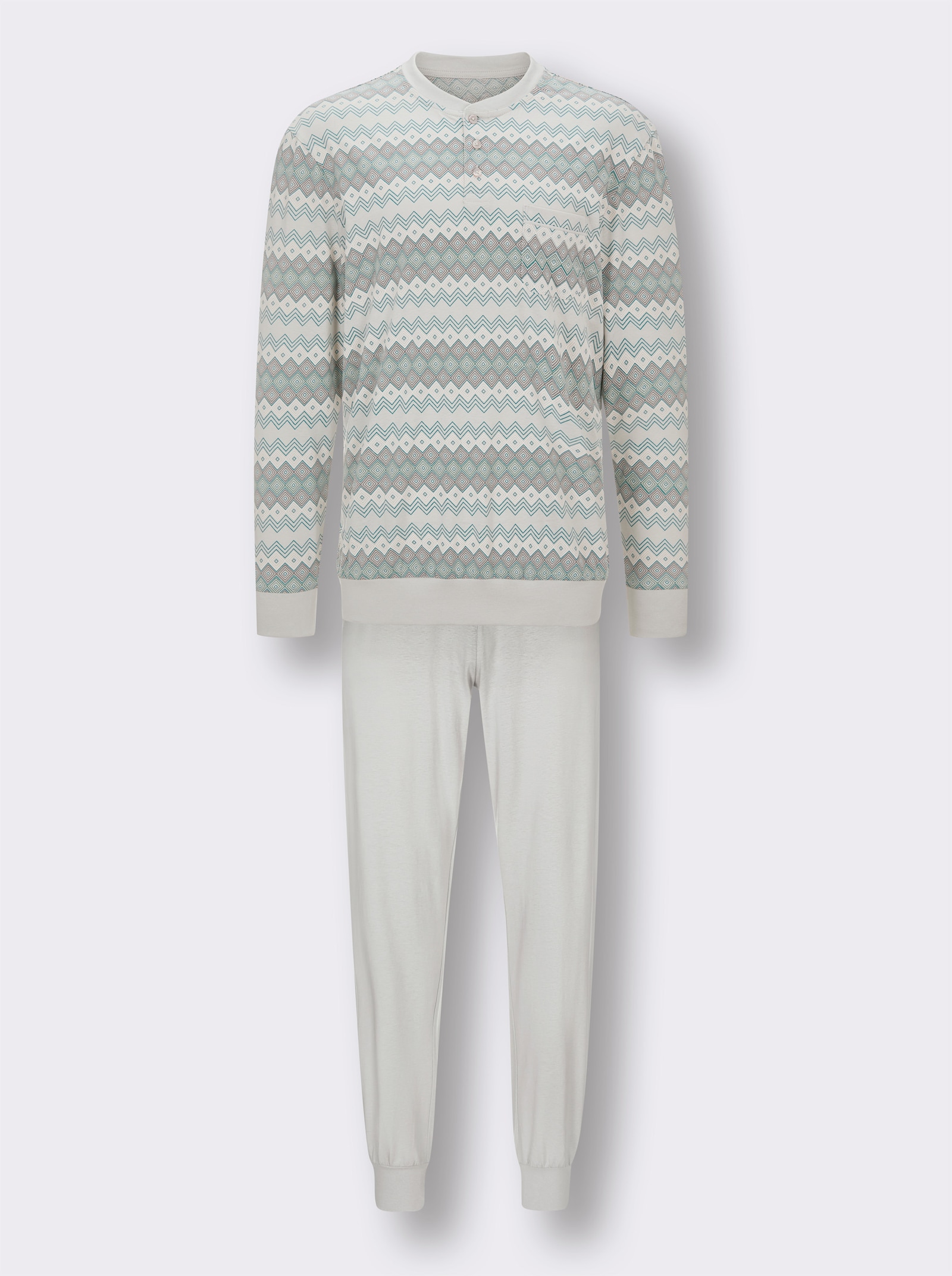 KINGsCLUB Schlafanzug - hellgrau-bedruckt