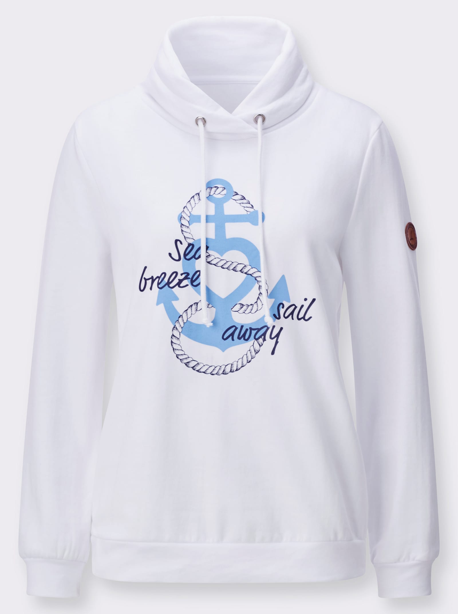 Sweatshirt mit weich angerauter Innenseite - weiß