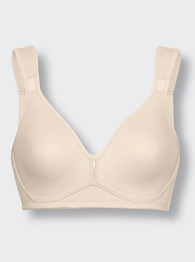 wäschepur Komfort-BH ohne Bügel mit transparenten Einsätzen - elfenbein